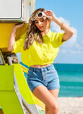 (22pcs Minimum Wholesale)WAX Button Up Denim Shorts