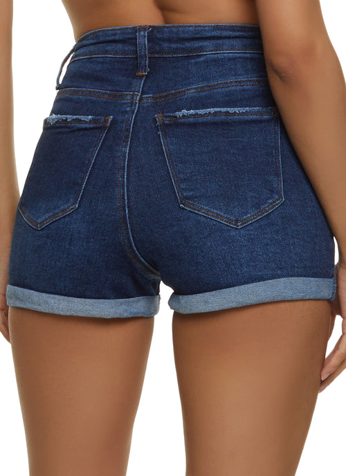 (15pcs Minimum Wholesale)WAX Button Up Denim Shorts