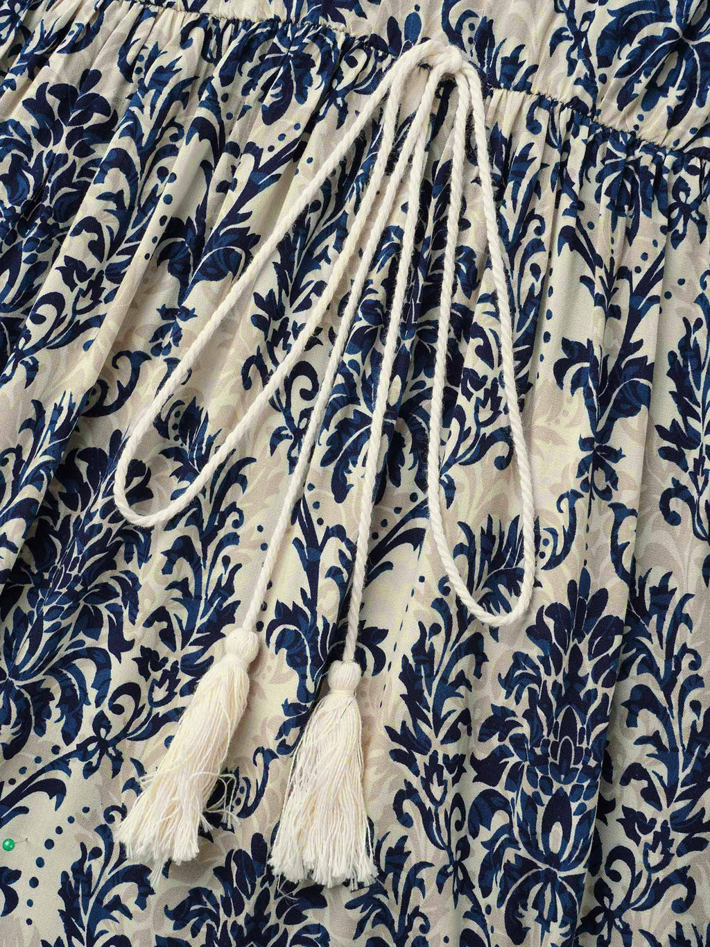 (18pcs Minimum Wholesale)Boho Print Notched Tie Knot Maxi Dress