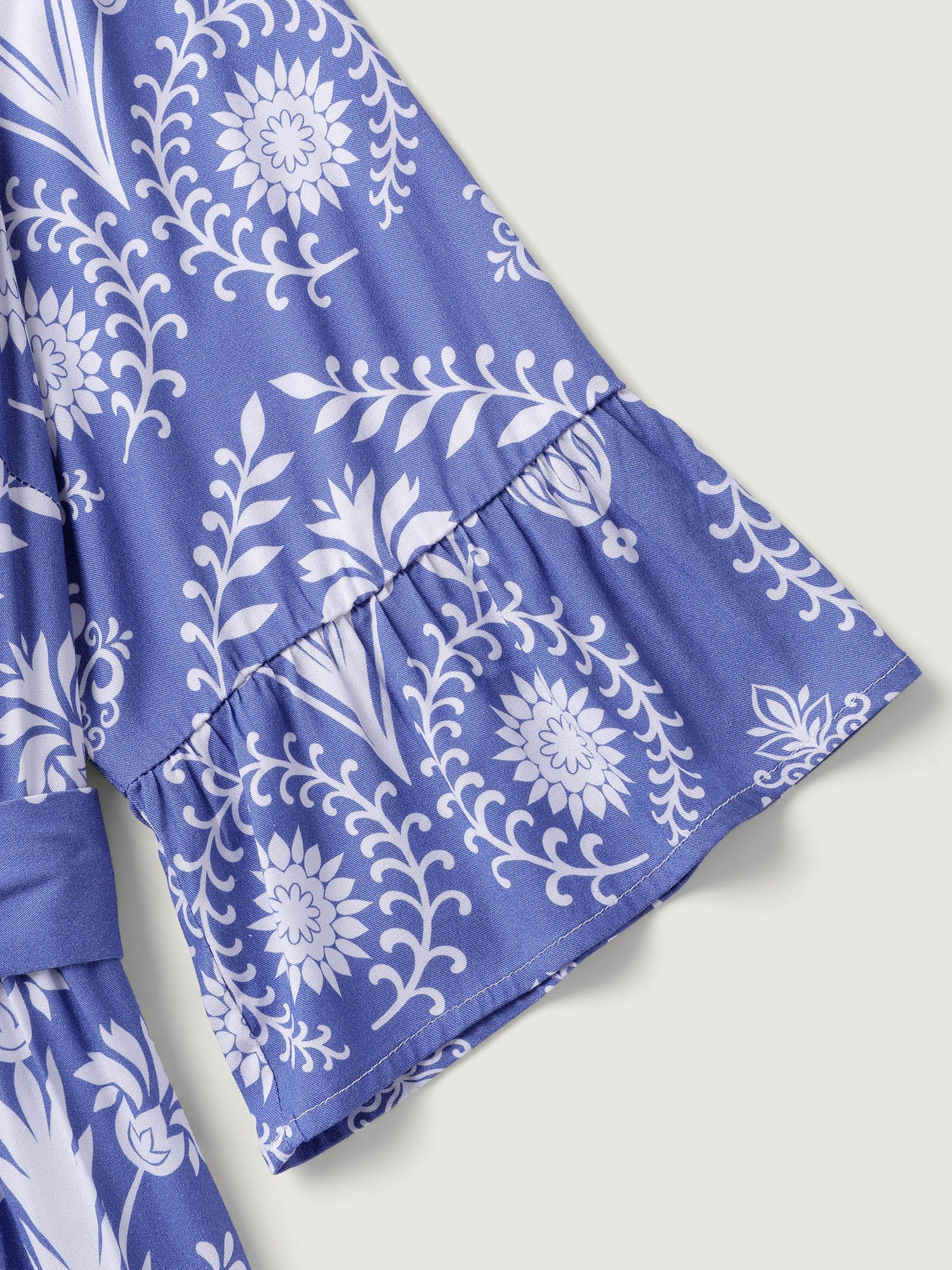(18pcs Minimum Wholesale)Boho Print Belted Side Pockets Midi Dress