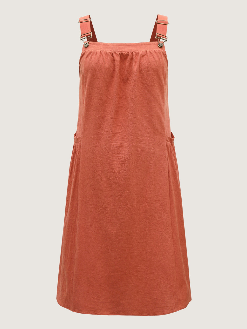 (20pcs Minimum Wholesale)Pure Cotton Pleated Pockets Midi Dress