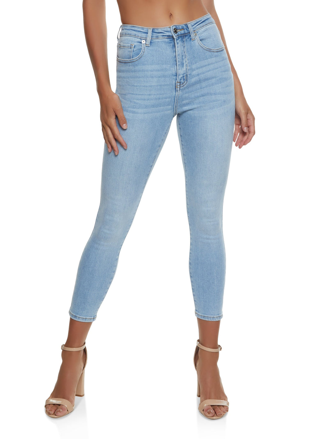 (15pcs Minimum Wholesale)WAX Basic High Waisted Skinny Jeans