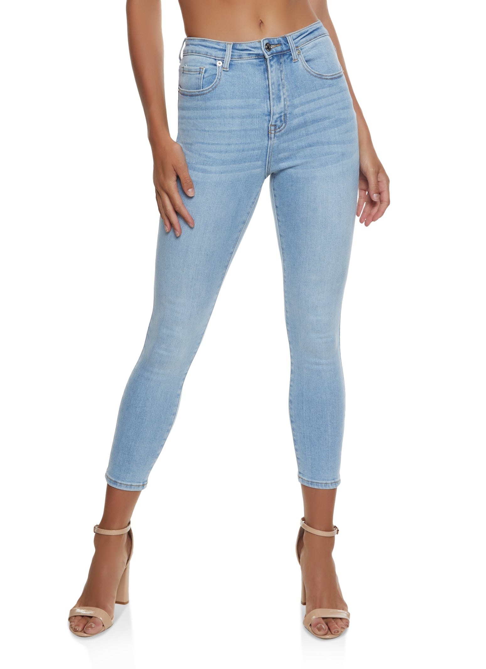 (15pcs Minimum Wholesale)WAX Basic High Waisted Skinny Jeans