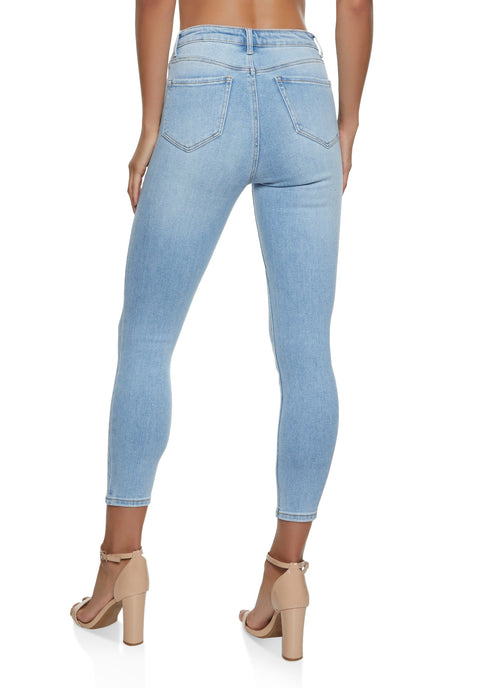 (15pcs Minimum Wholesale)WAX Basic High Waisted Skinny Jeans
