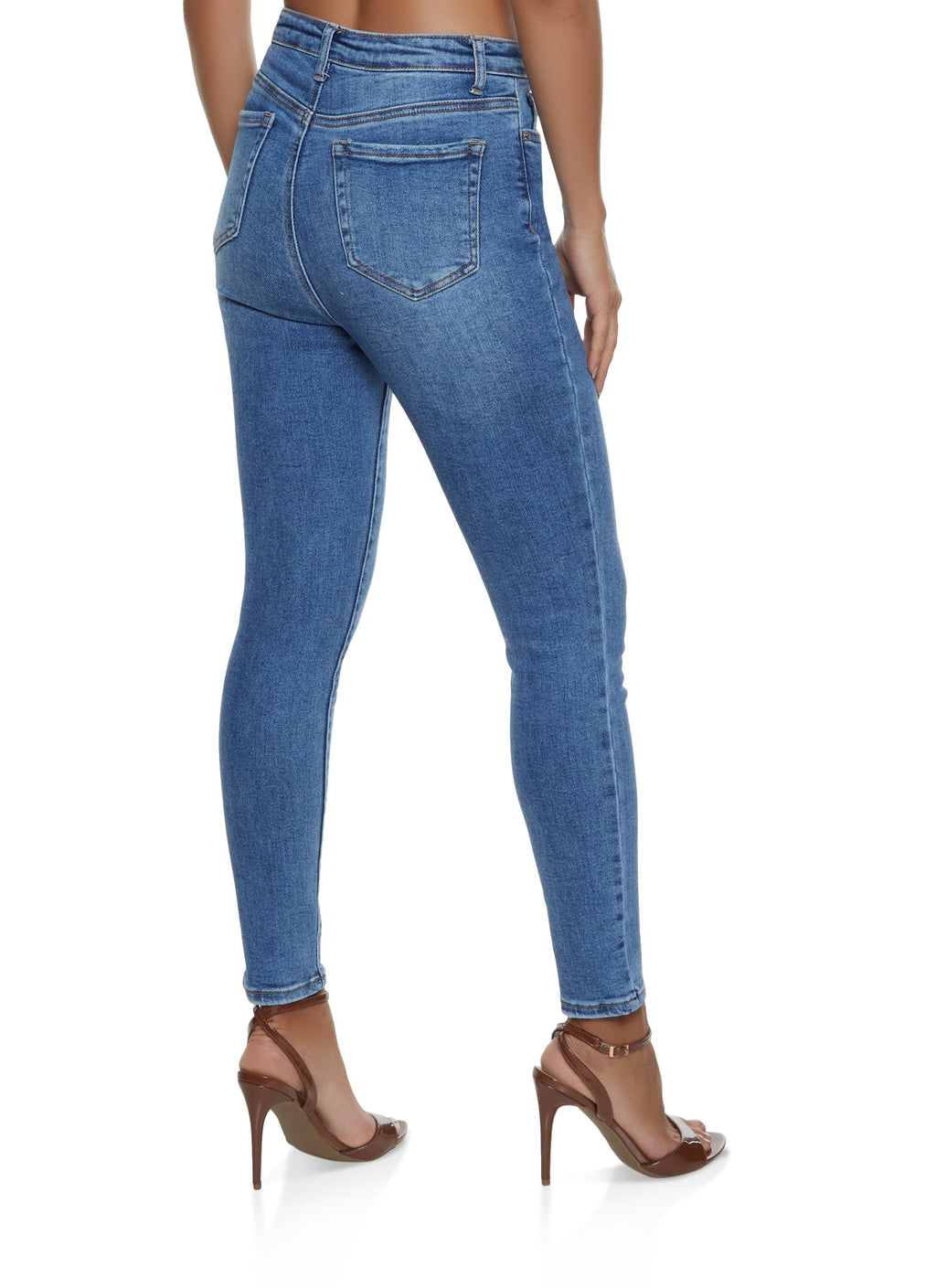 (20pcs Minimum Wholesale)WAX Basic High Waisted Skinny Jeans