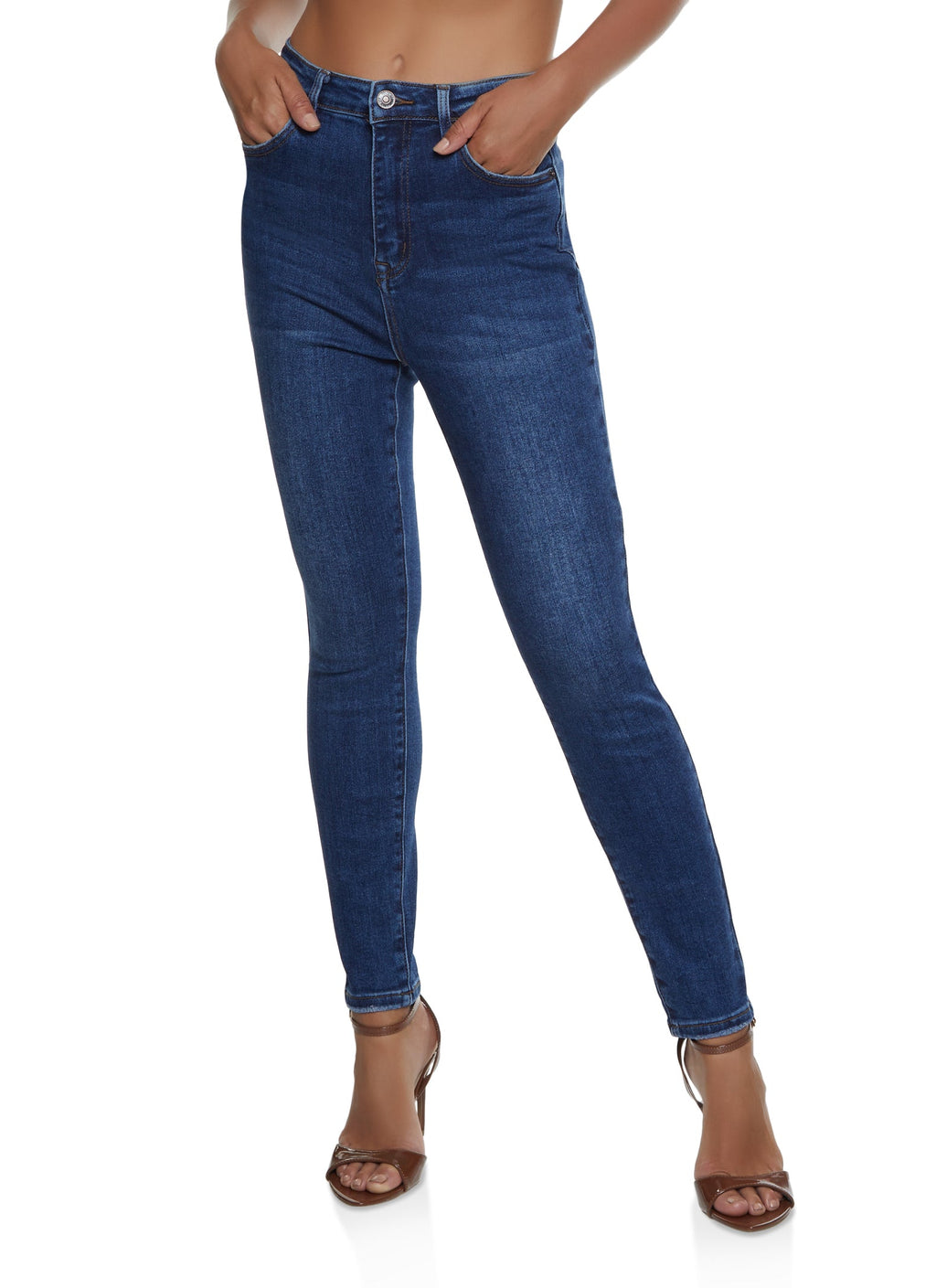 (20pcs Minimum Wholesale)WAX Basic High Waisted Skinny Jeans