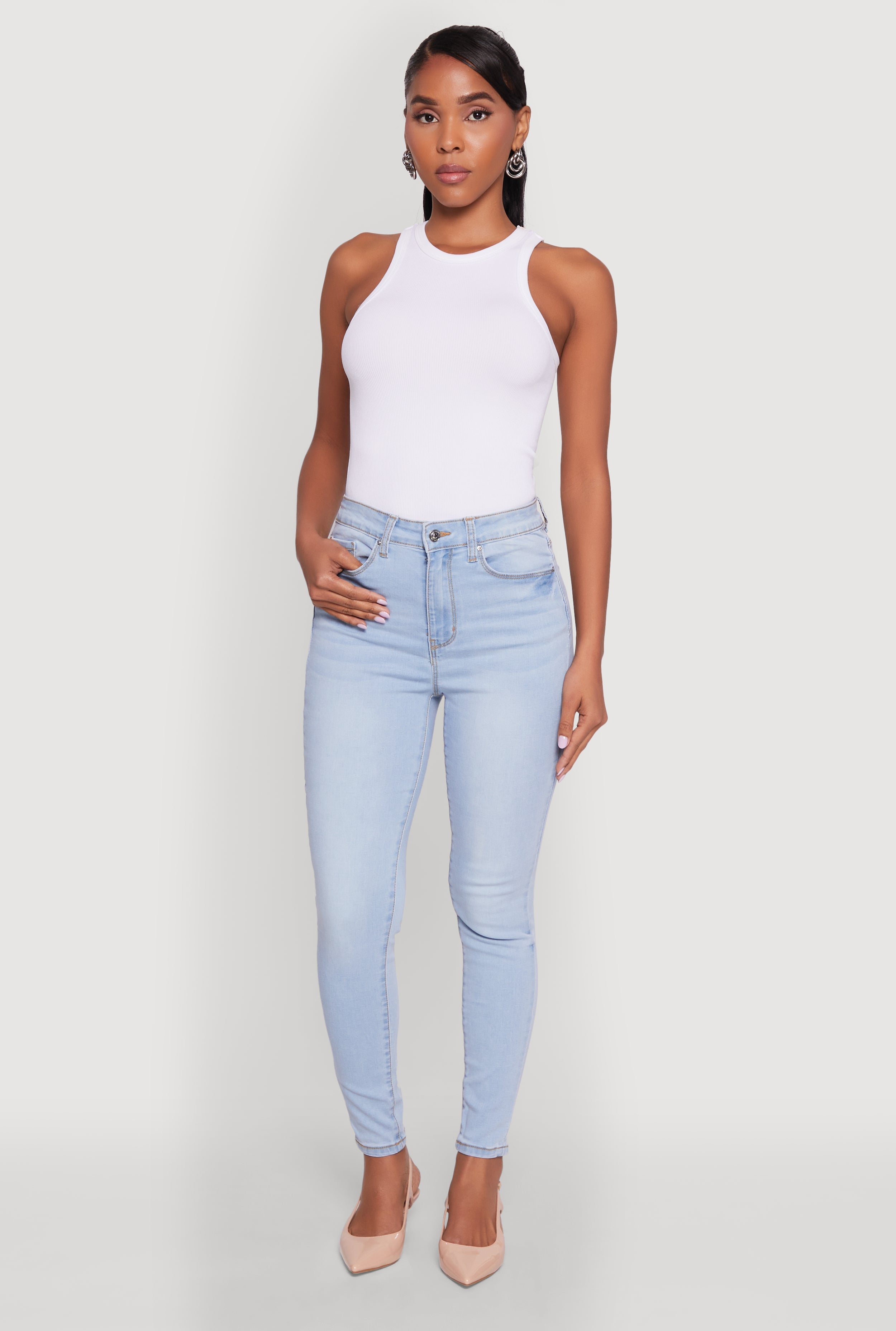 (14pcs Minimum Wholesale)WAX Basic Skinny Jeans