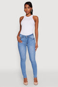 WAX Five Pocket Solid Skinny Jeans