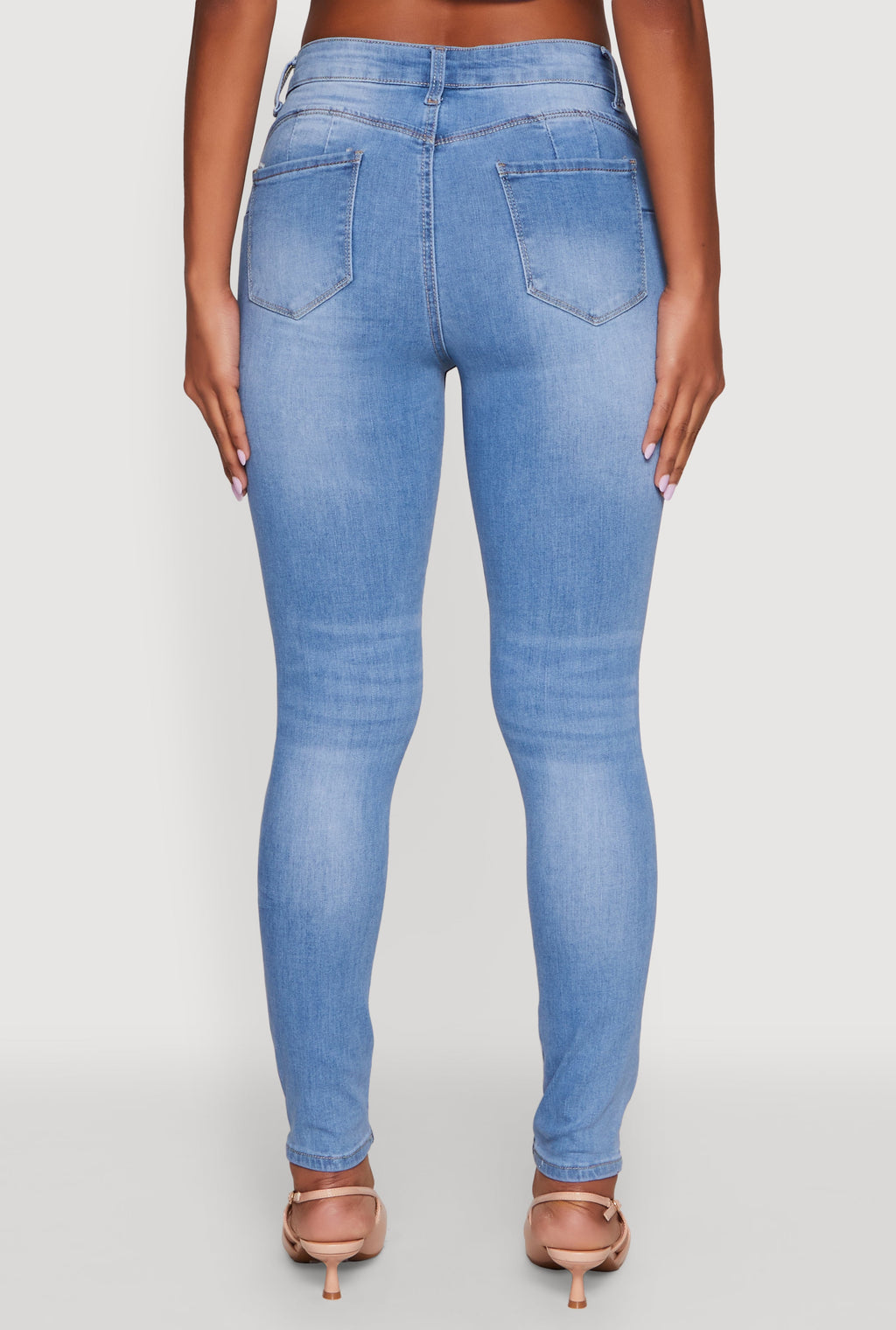 WAX Five Pocket Solid Skinny Jeans