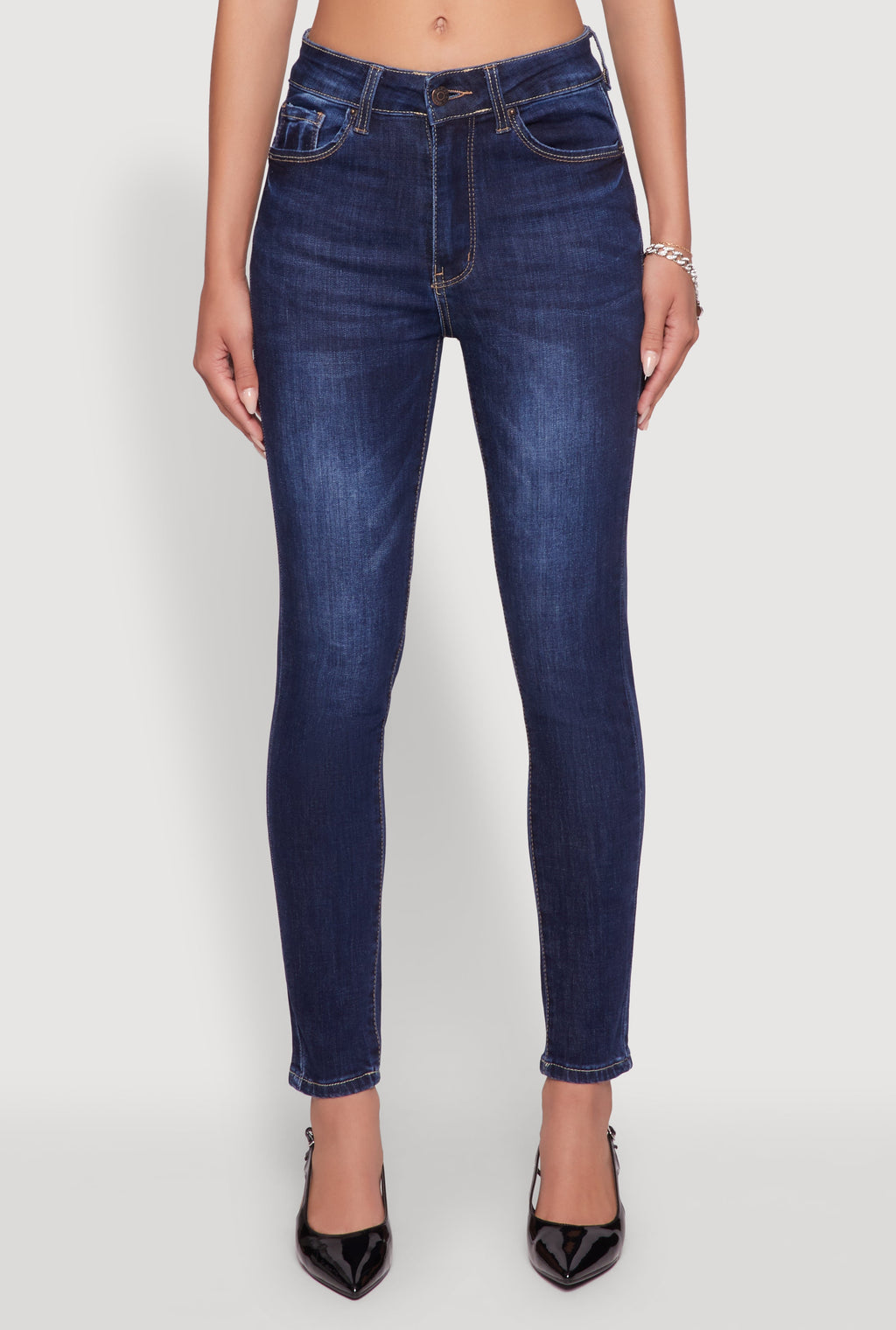 WAX Five Pocket Solid Skinny Jeans