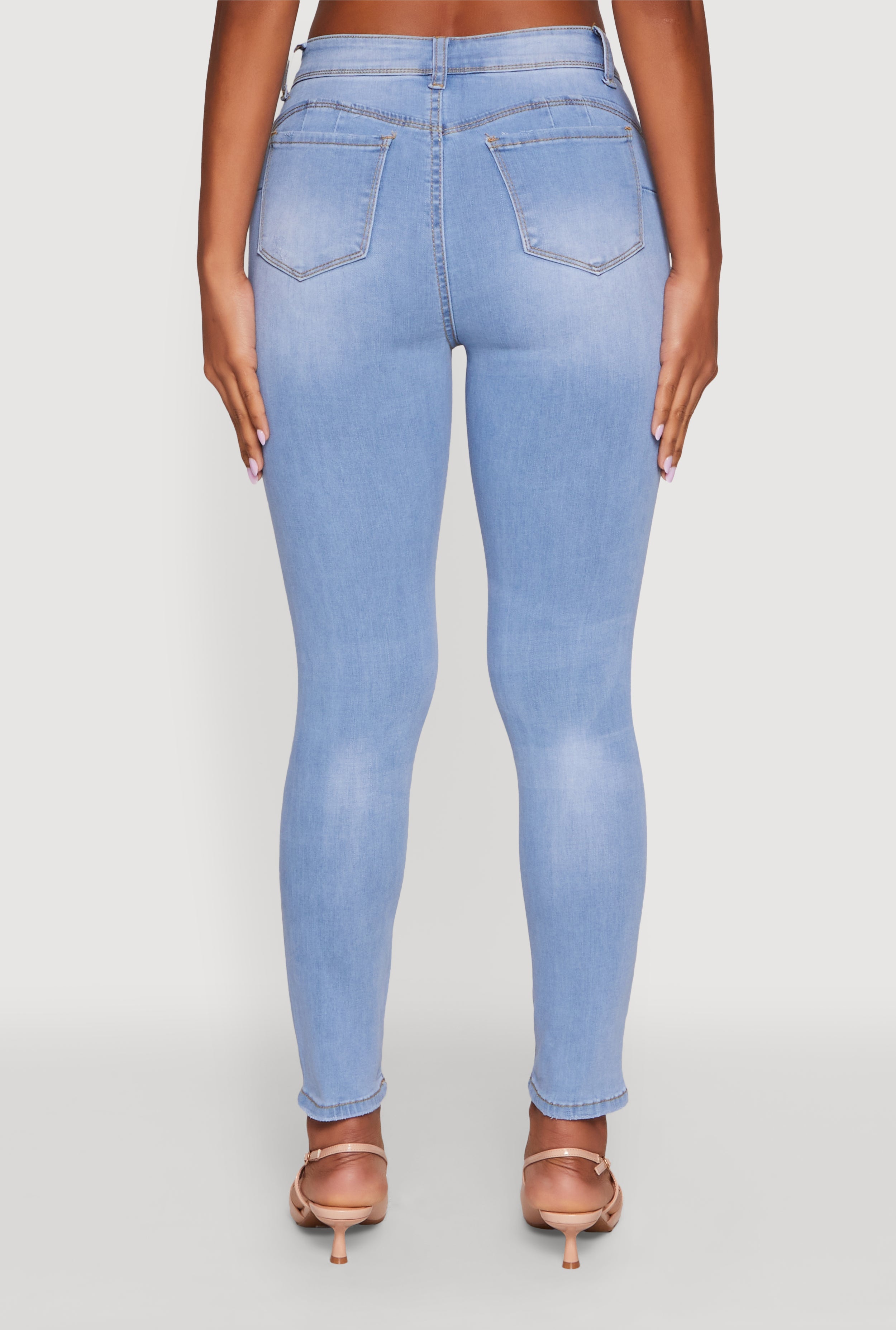 WAX Mid Rise Distressed Jeans