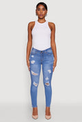 WAX Mid Rise Distressed Jeans