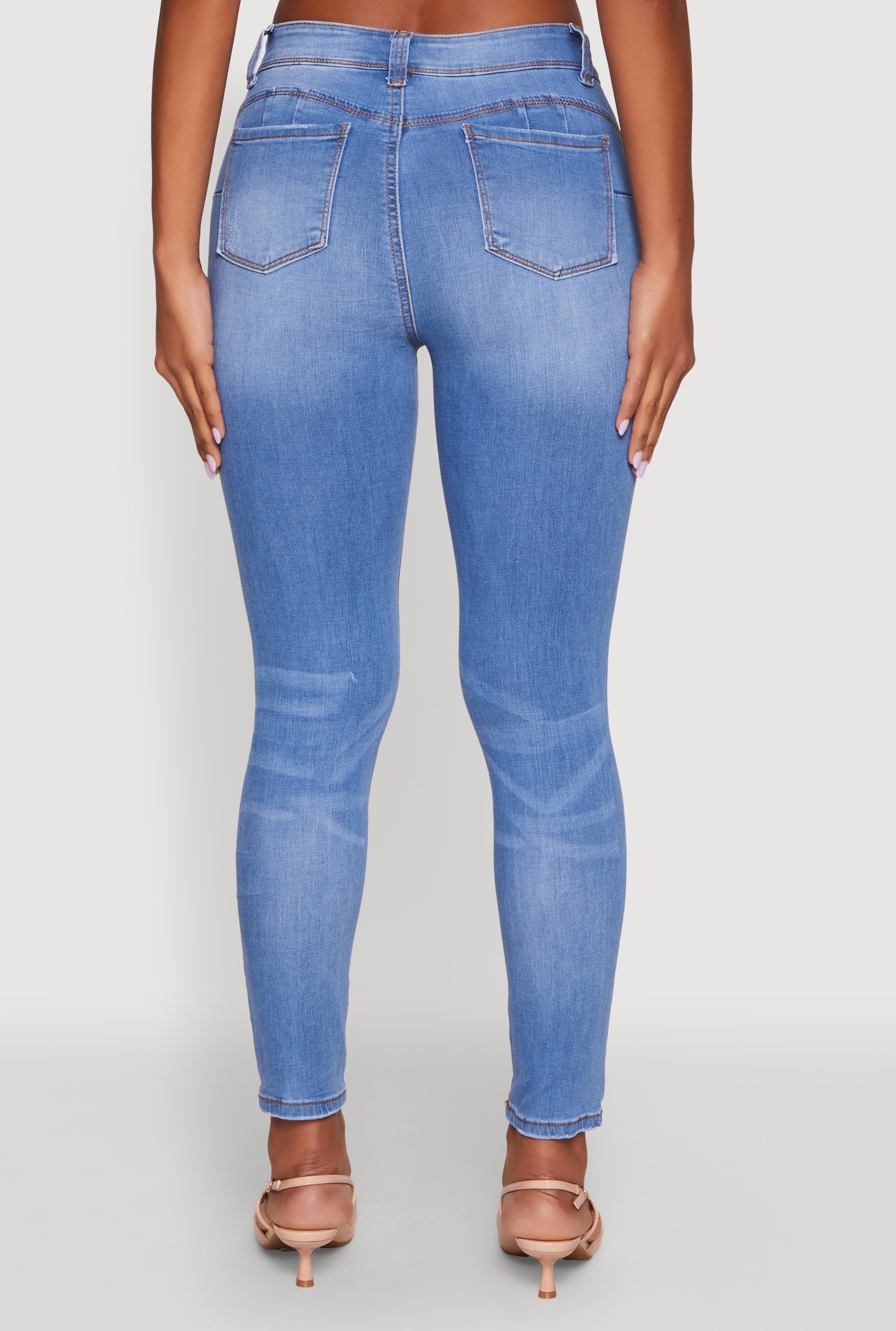 WAX Mid Rise Distressed Jeans