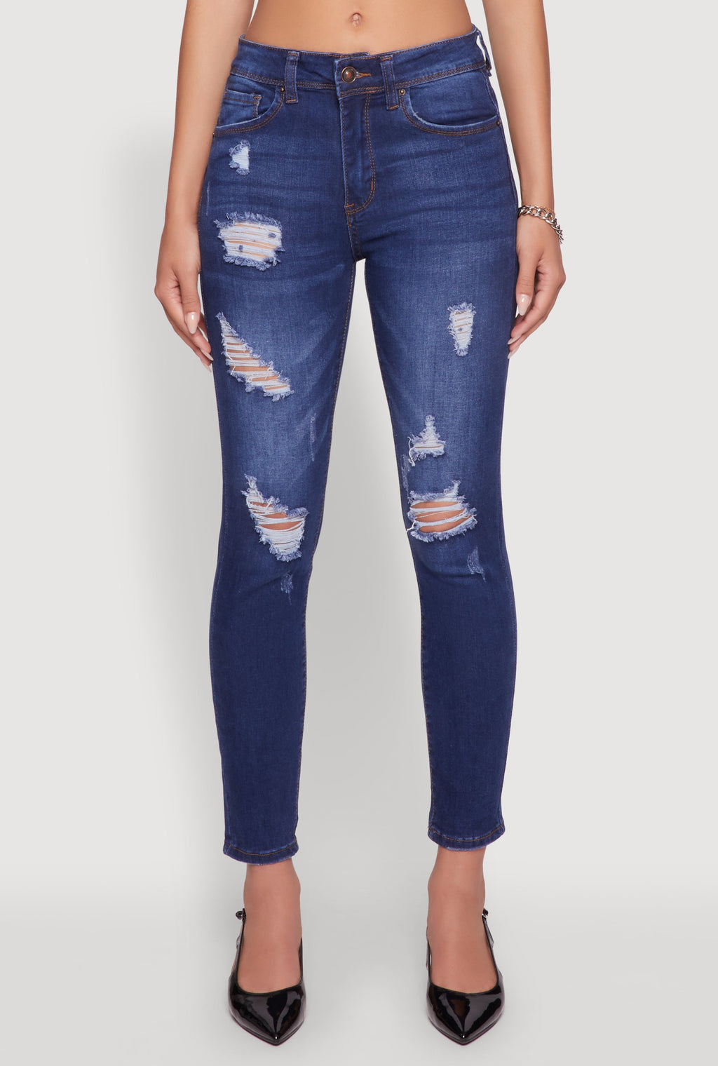 WAX Mid Rise Distressed Jeans