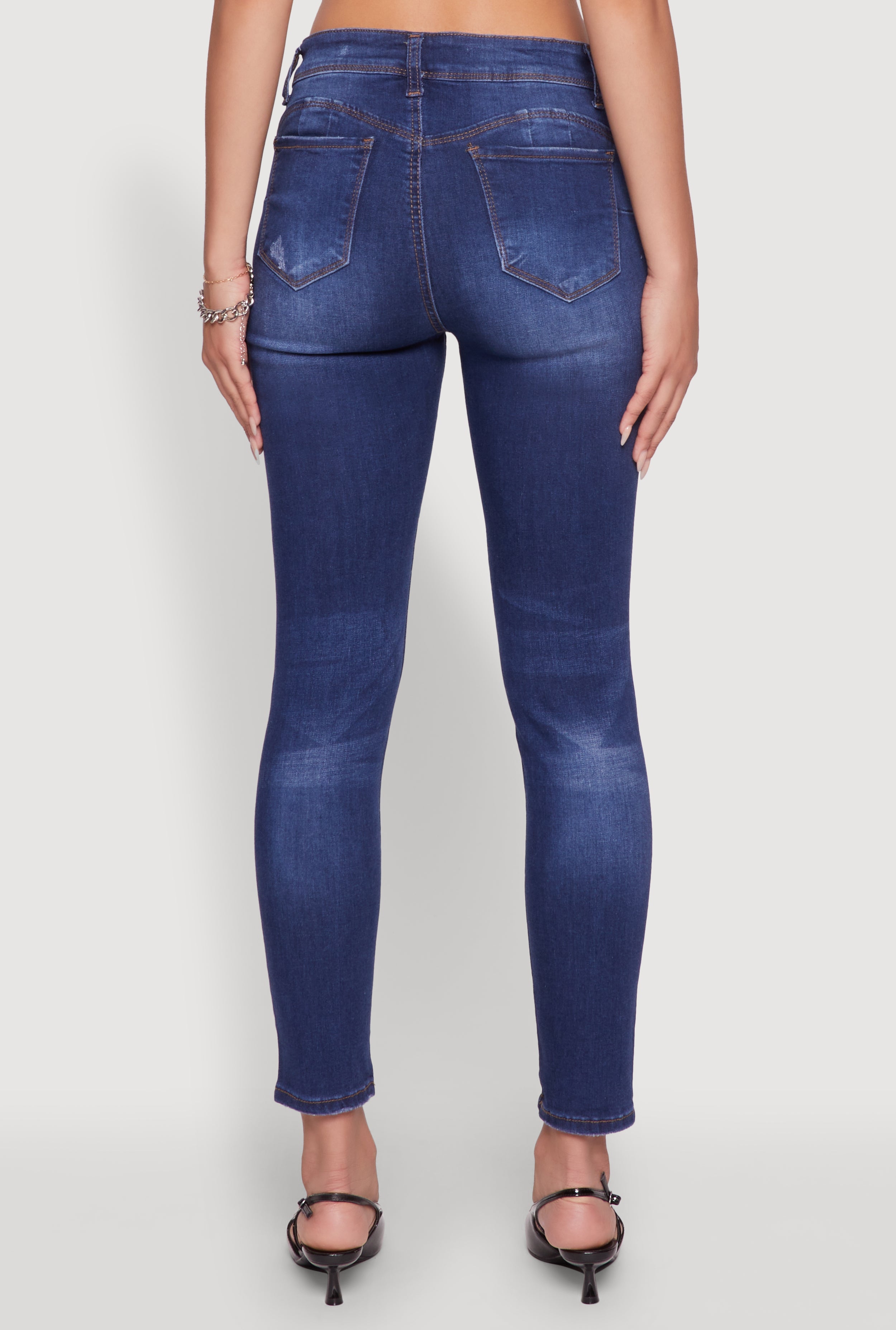 WAX Mid Rise Distressed Jeans