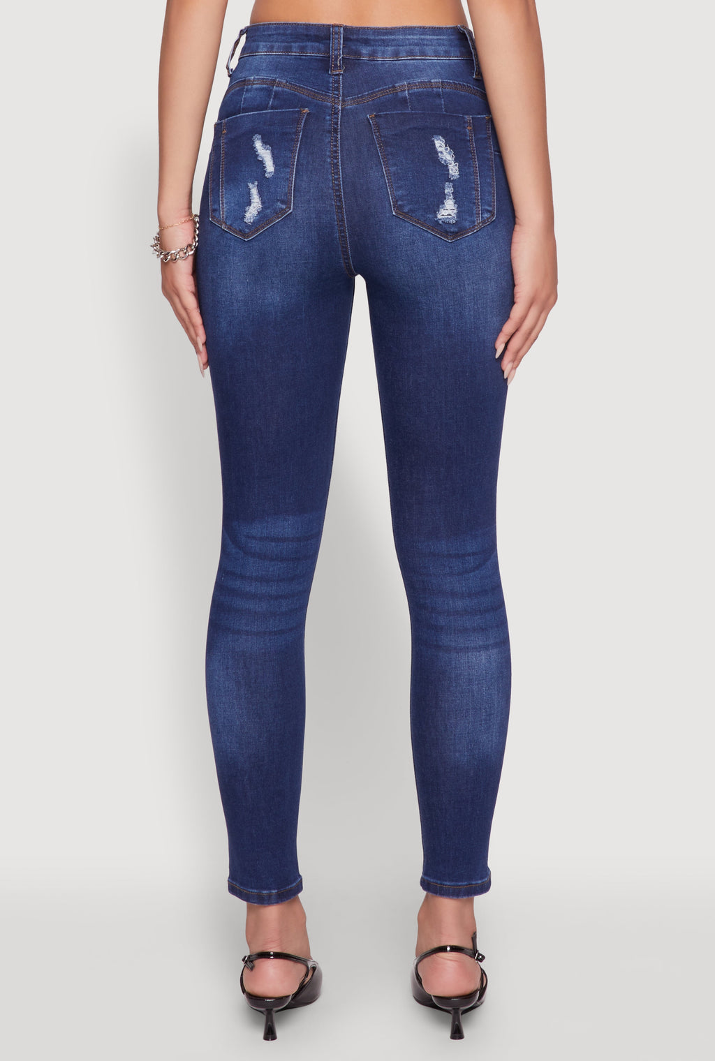 WAX Distressed Frayed Skinny Jeans