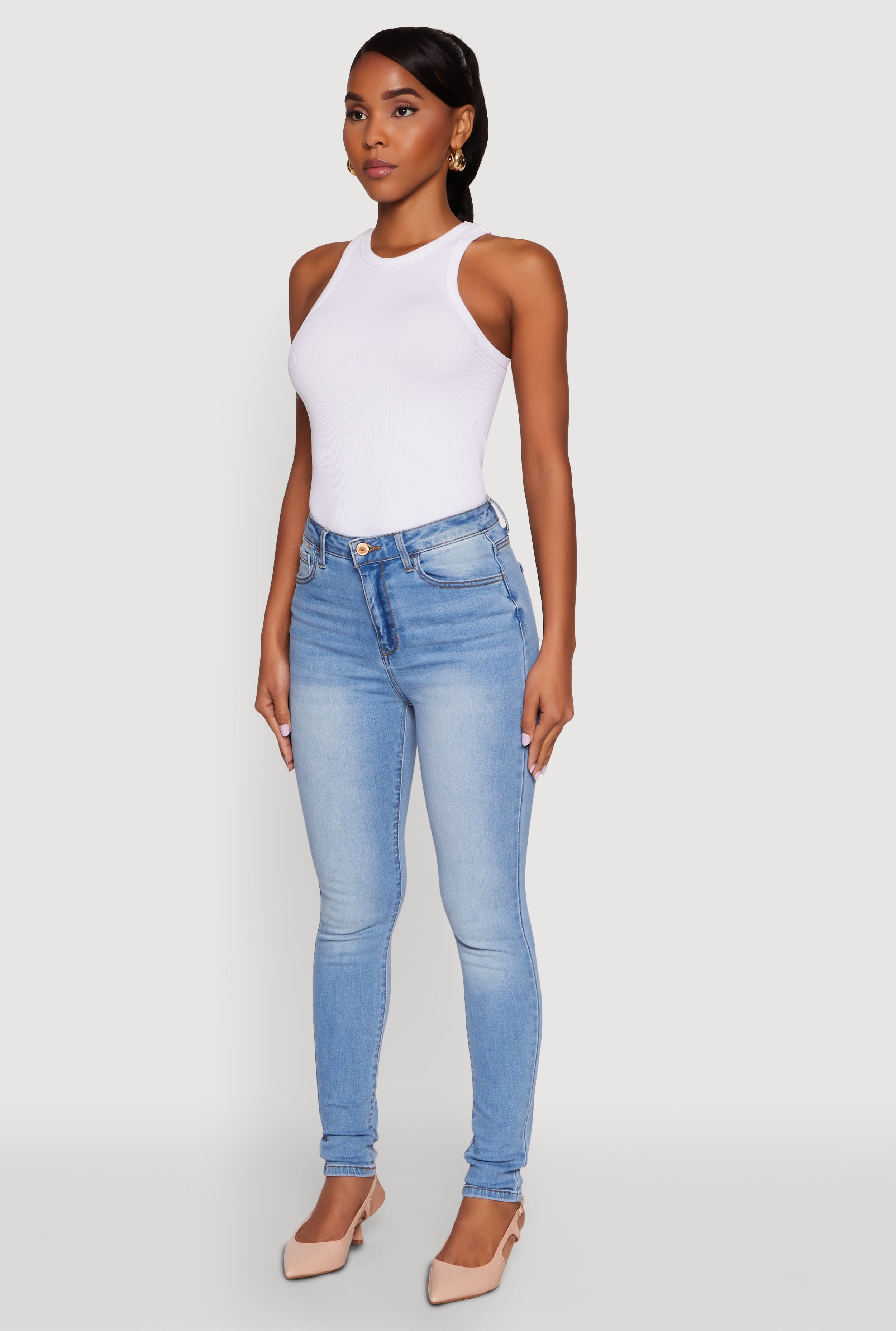 WAX Whiskered Rolled Cuff Skinny Jeans