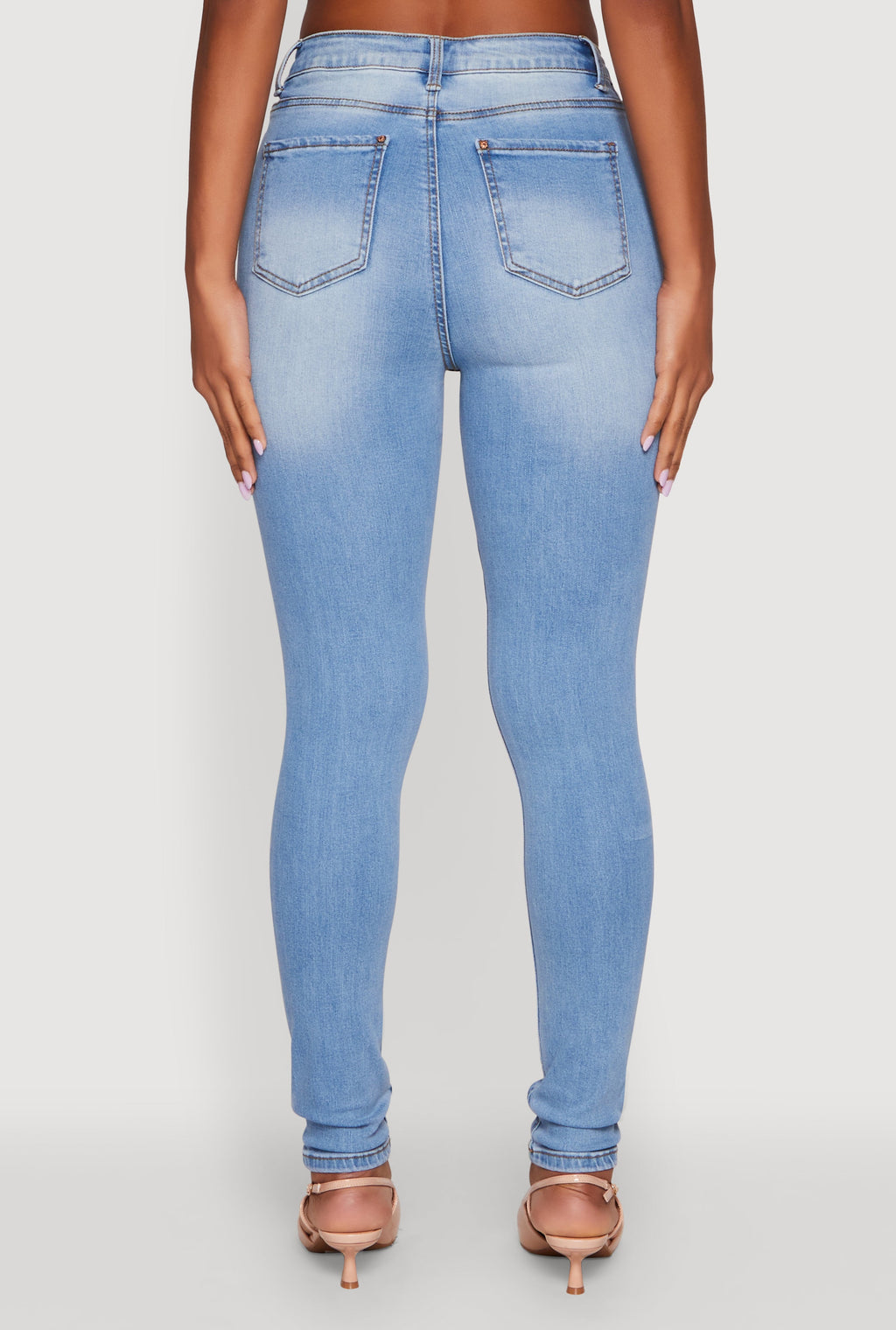WAX Whiskered Rolled Cuff Skinny Jeans