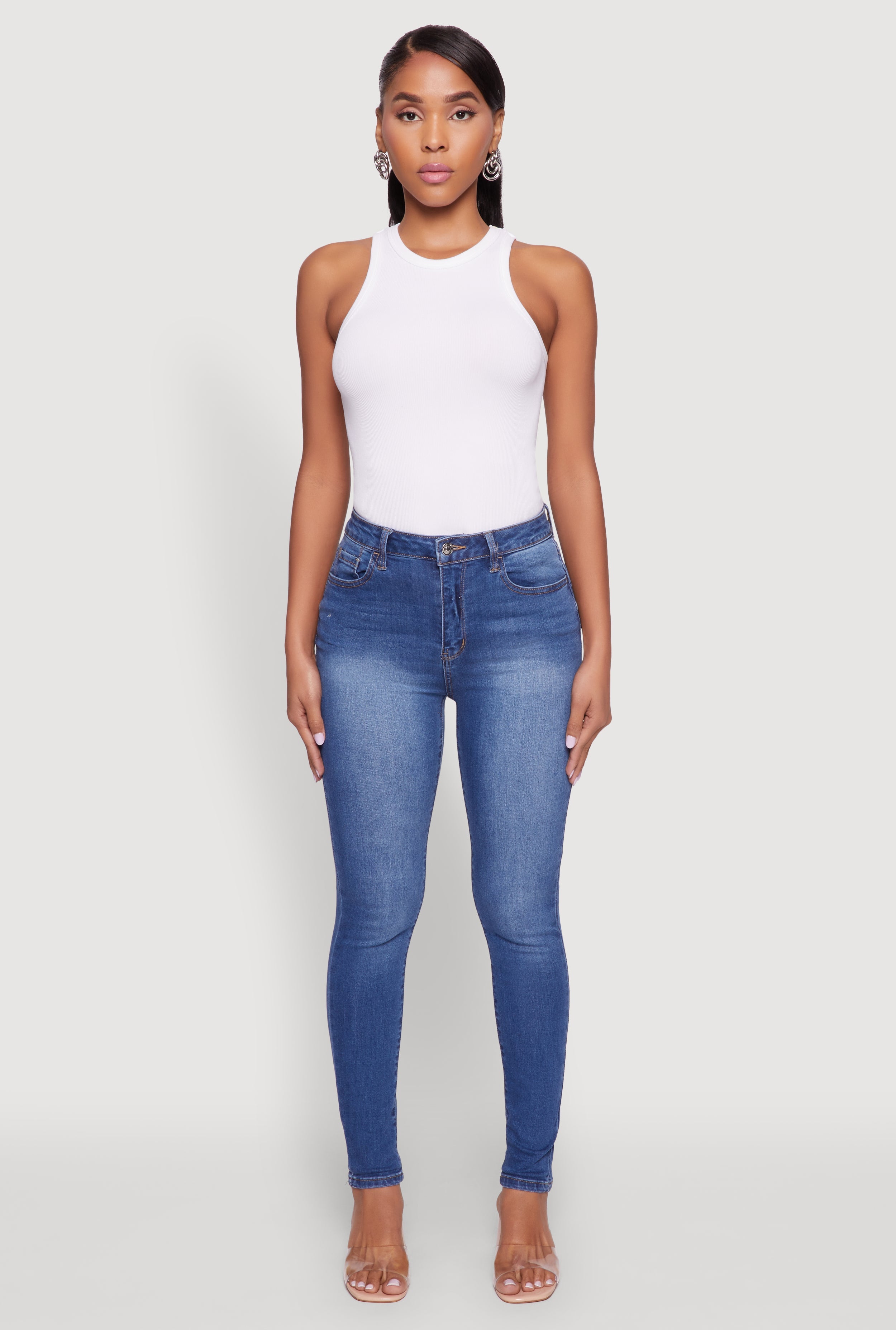 WAX Whiskered Rolled Cuff Skinny Jeans