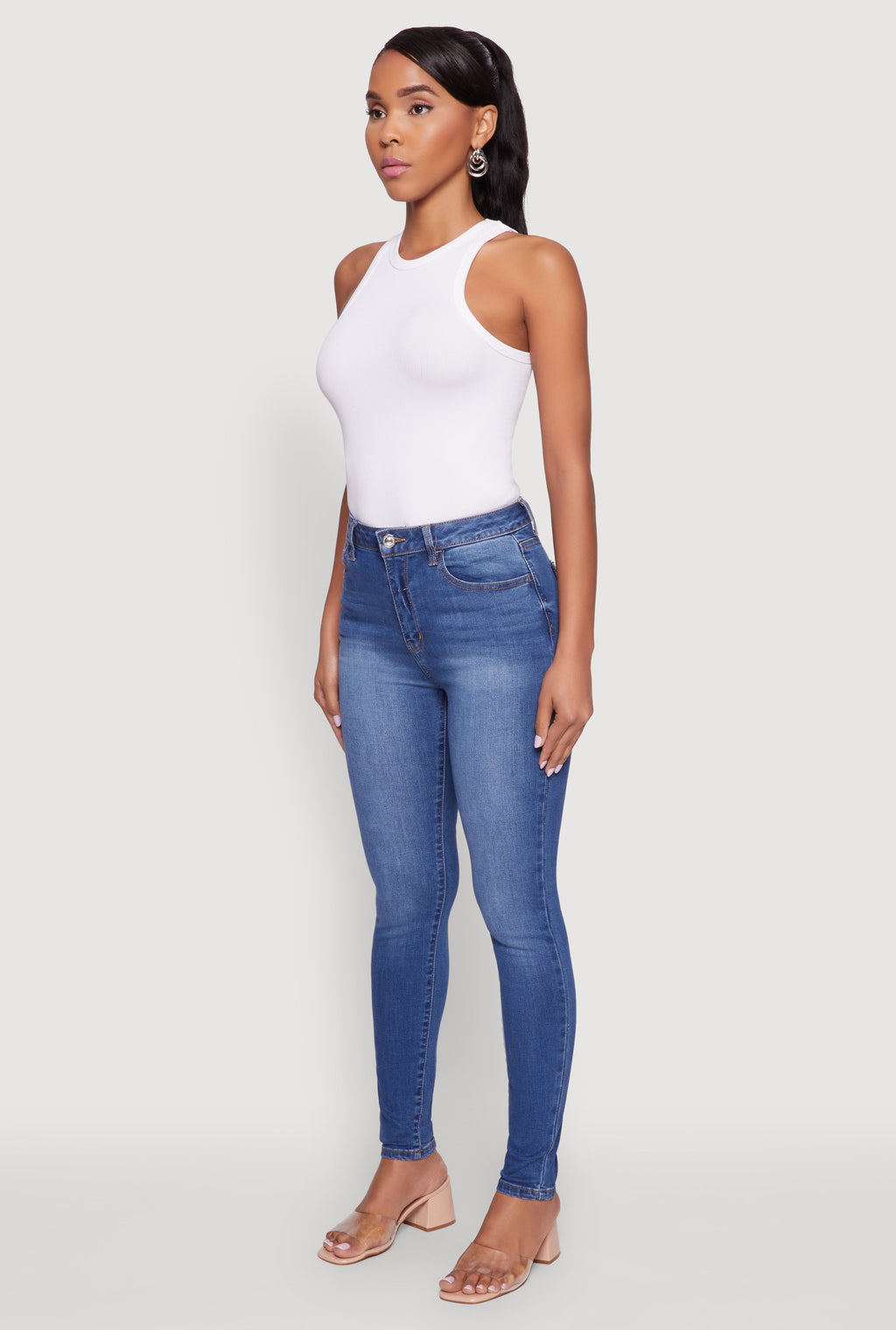 WAX Whiskered Rolled Cuff Skinny Jeans