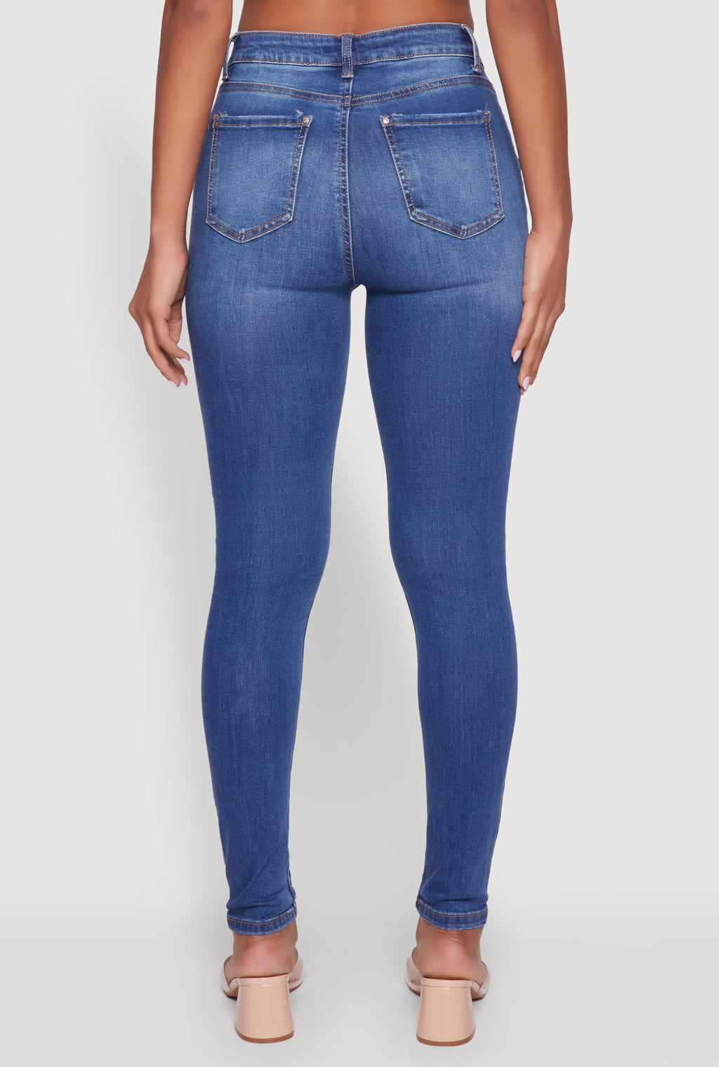 WAX Whiskered Rolled Cuff Skinny Jeans