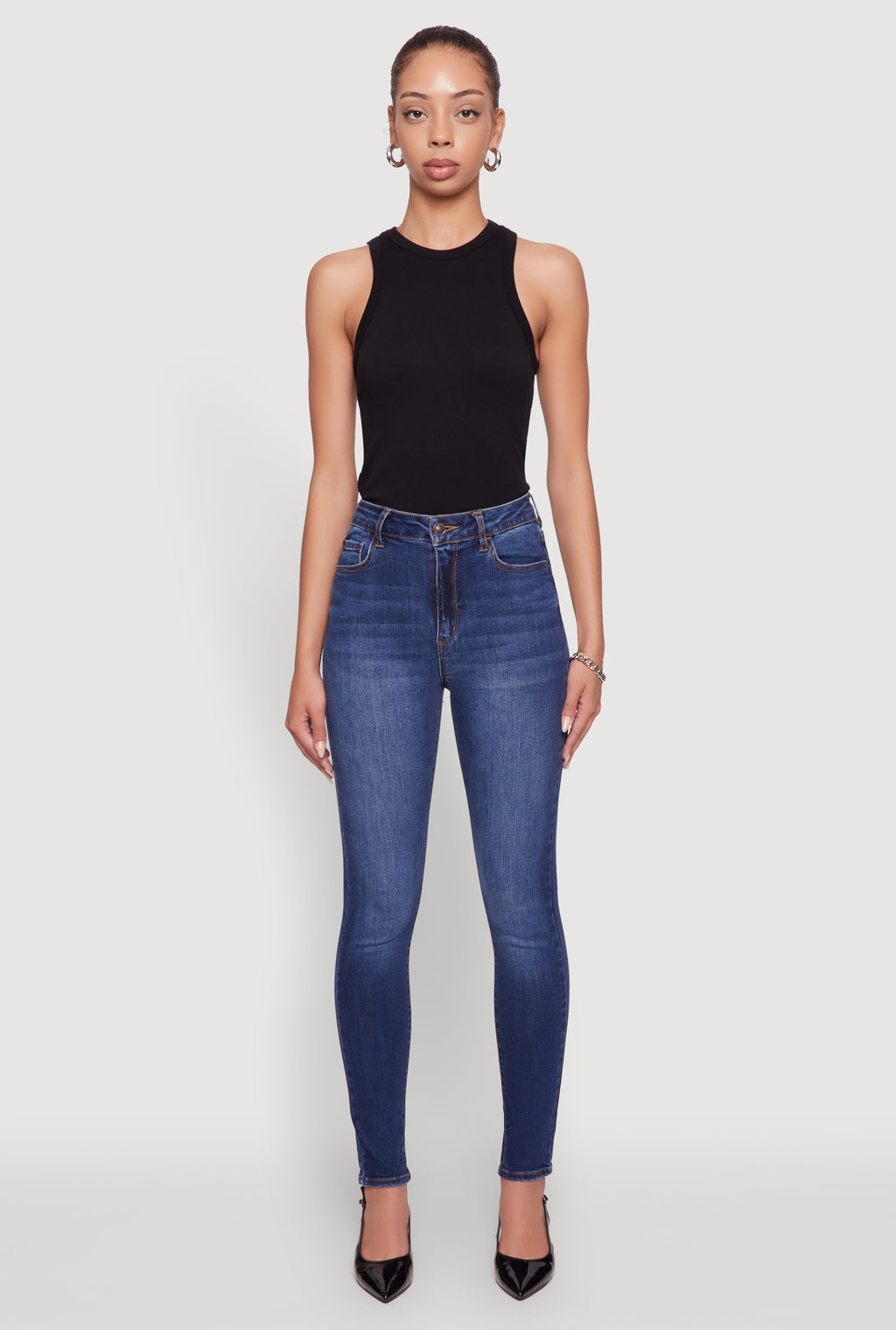 WAX Whiskered Rolled Cuff Skinny Jeans