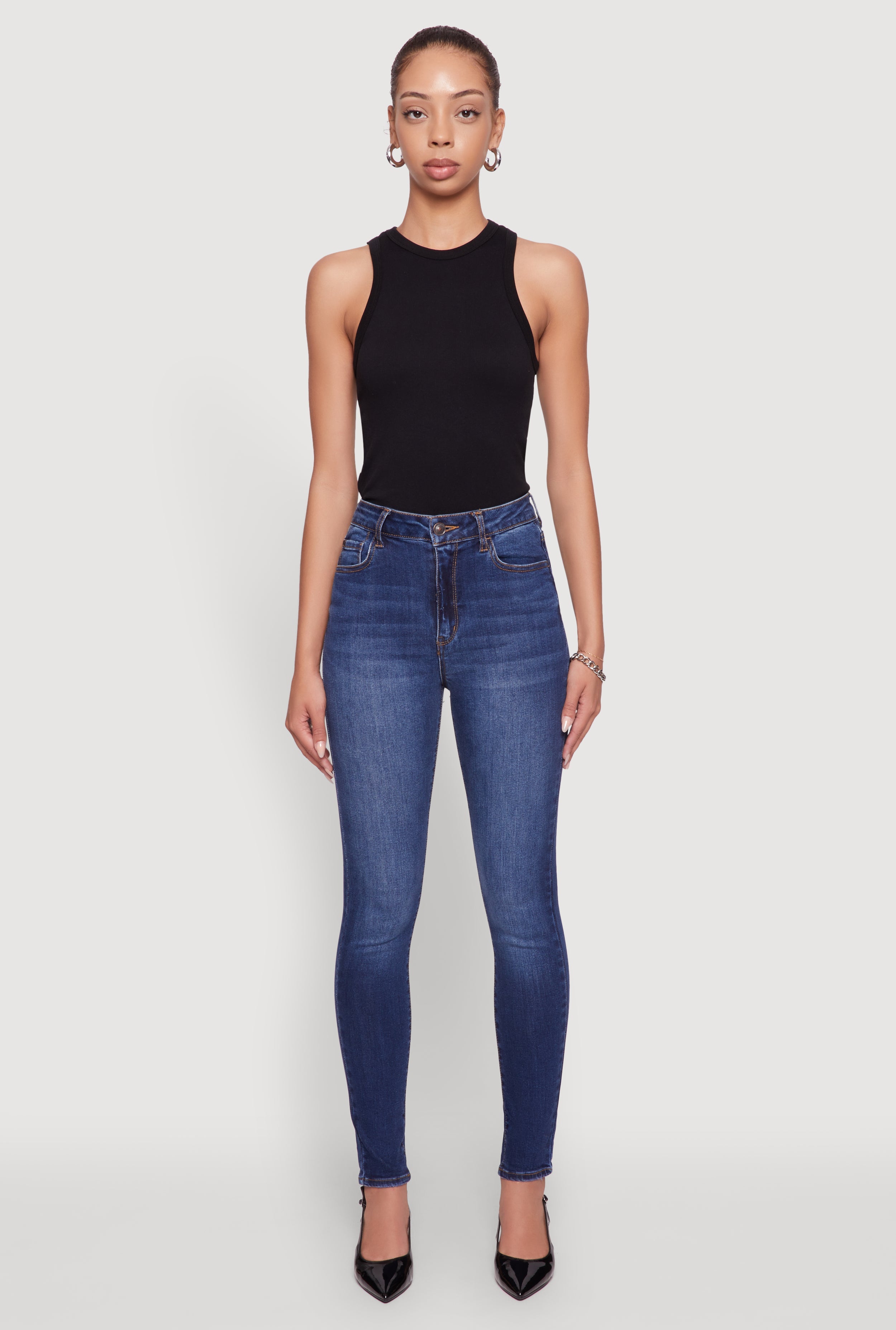 WAX Whiskered Rolled Cuff Skinny Jeans
