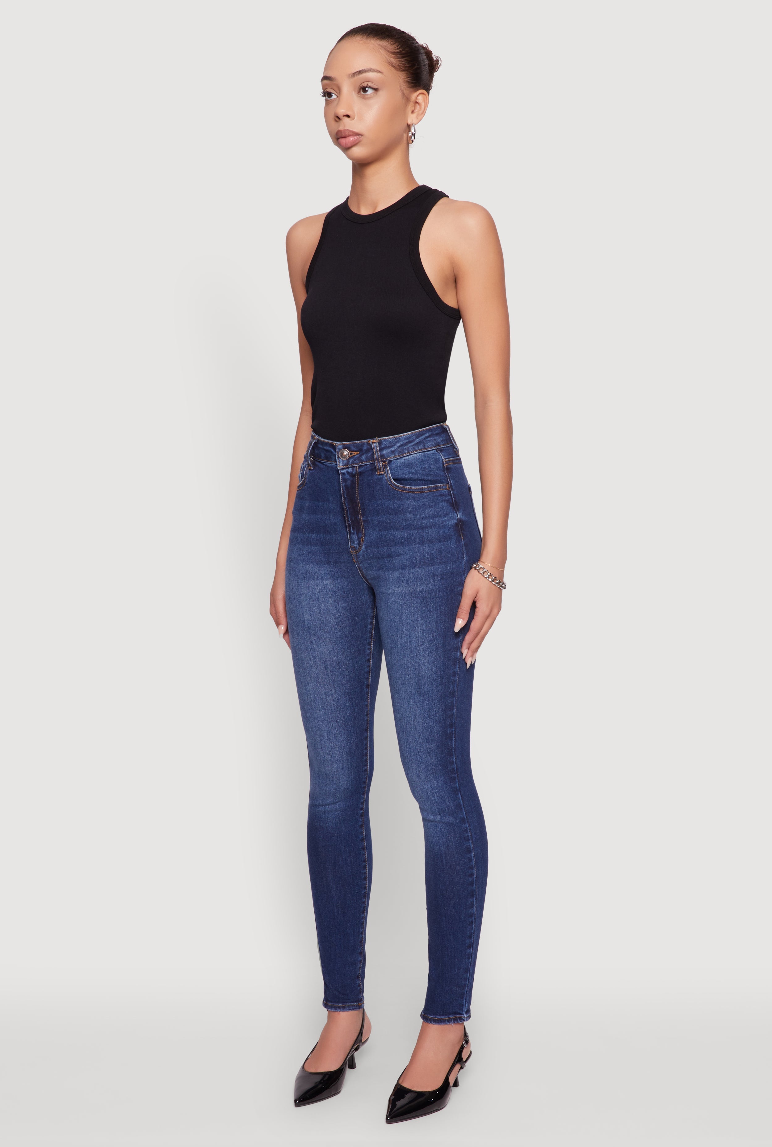 WAX Whiskered Rolled Cuff Skinny Jeans