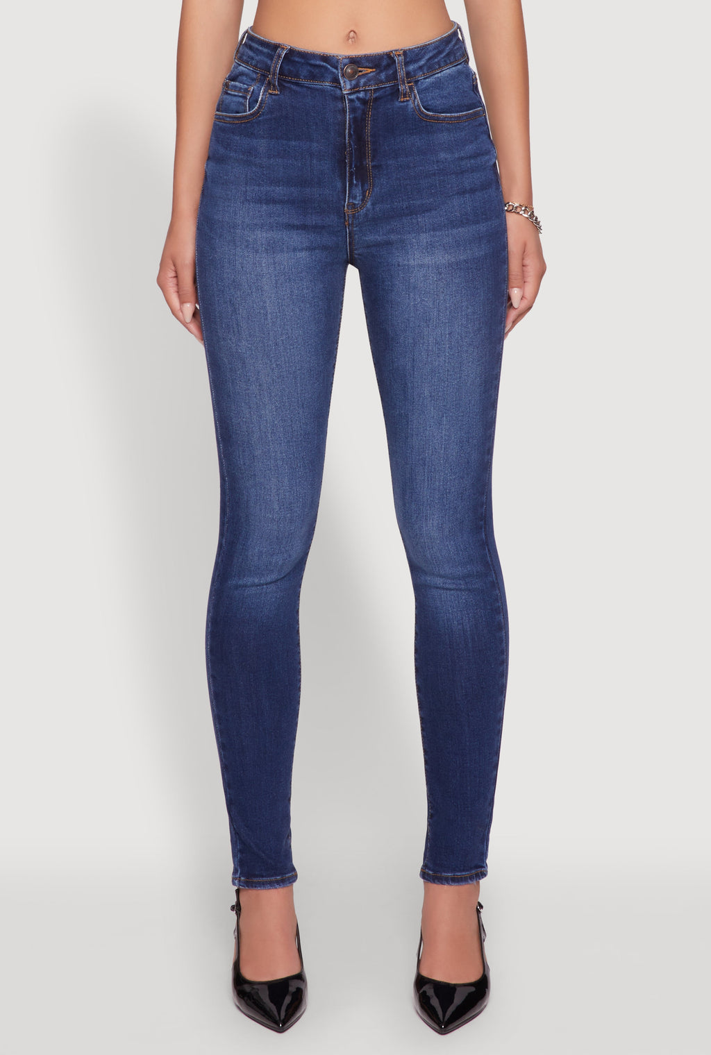 WAX Whiskered Rolled Cuff Skinny Jeans