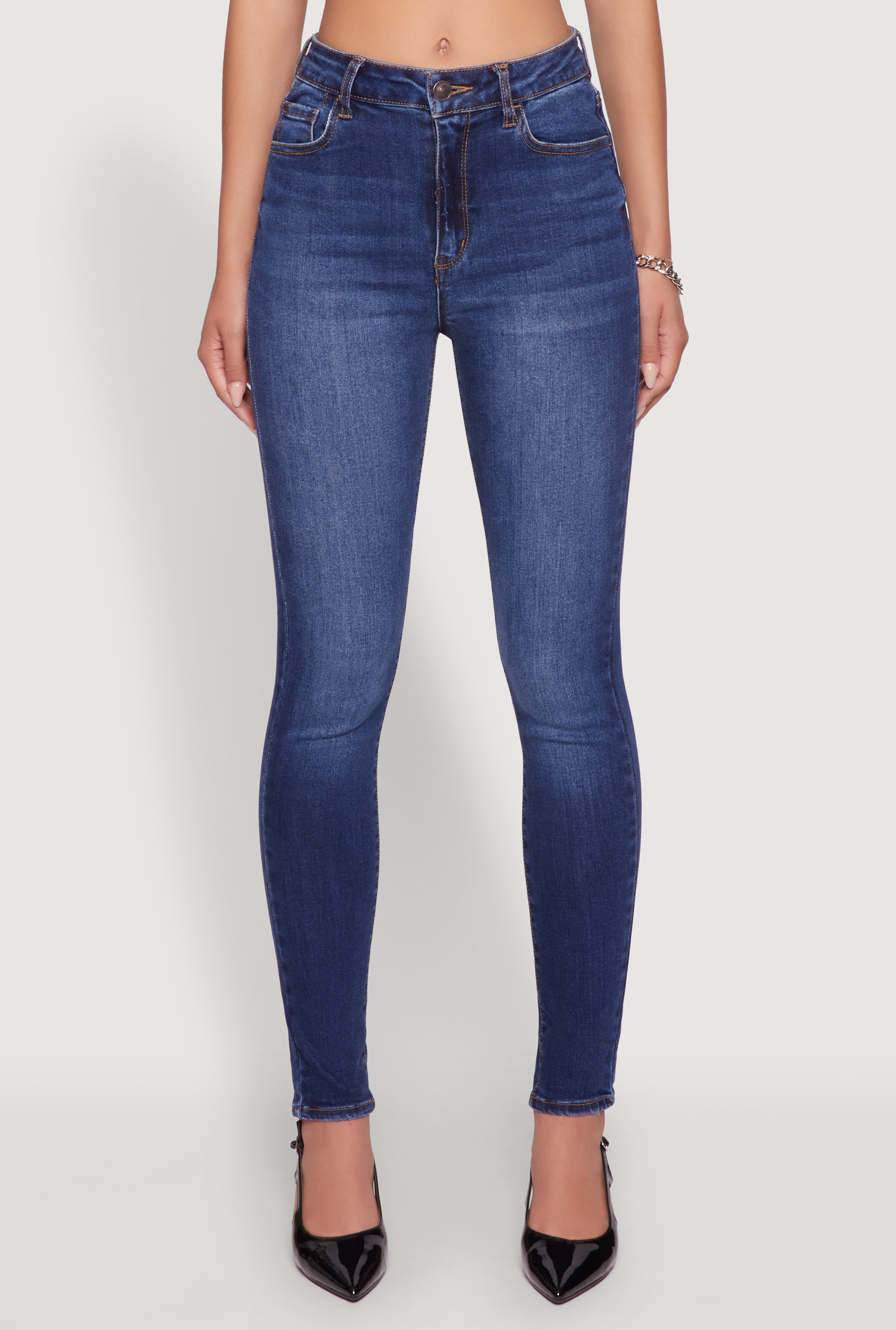 WAX Whiskered Rolled Cuff Skinny Jeans