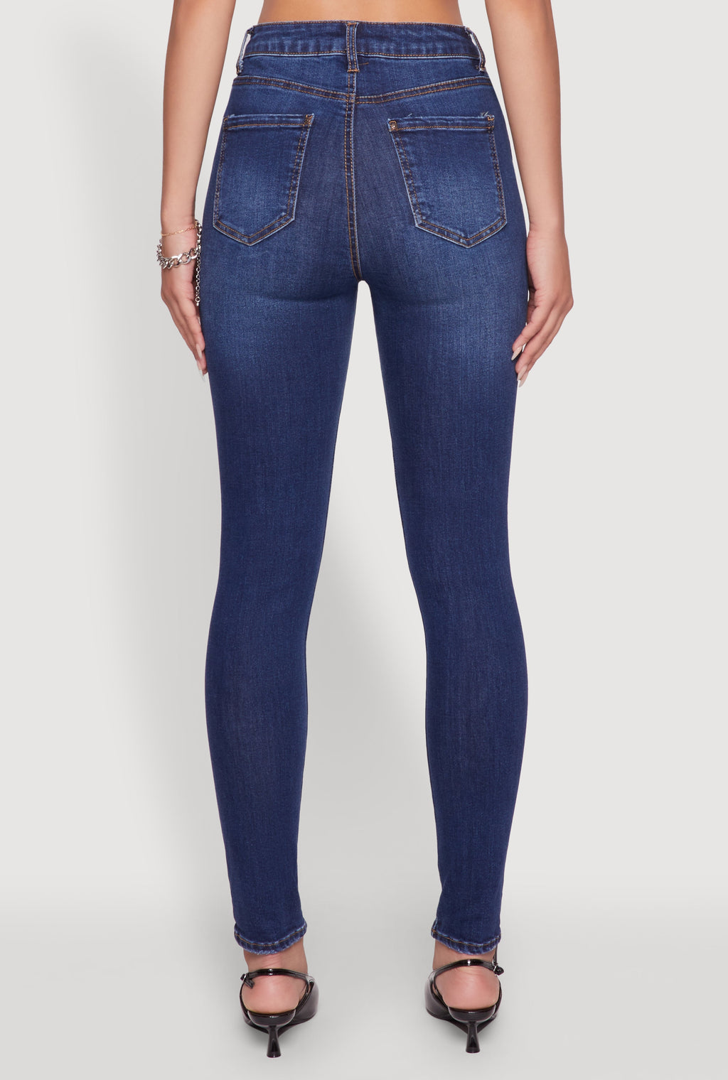 WAX Whiskered Rolled Cuff Skinny Jeans