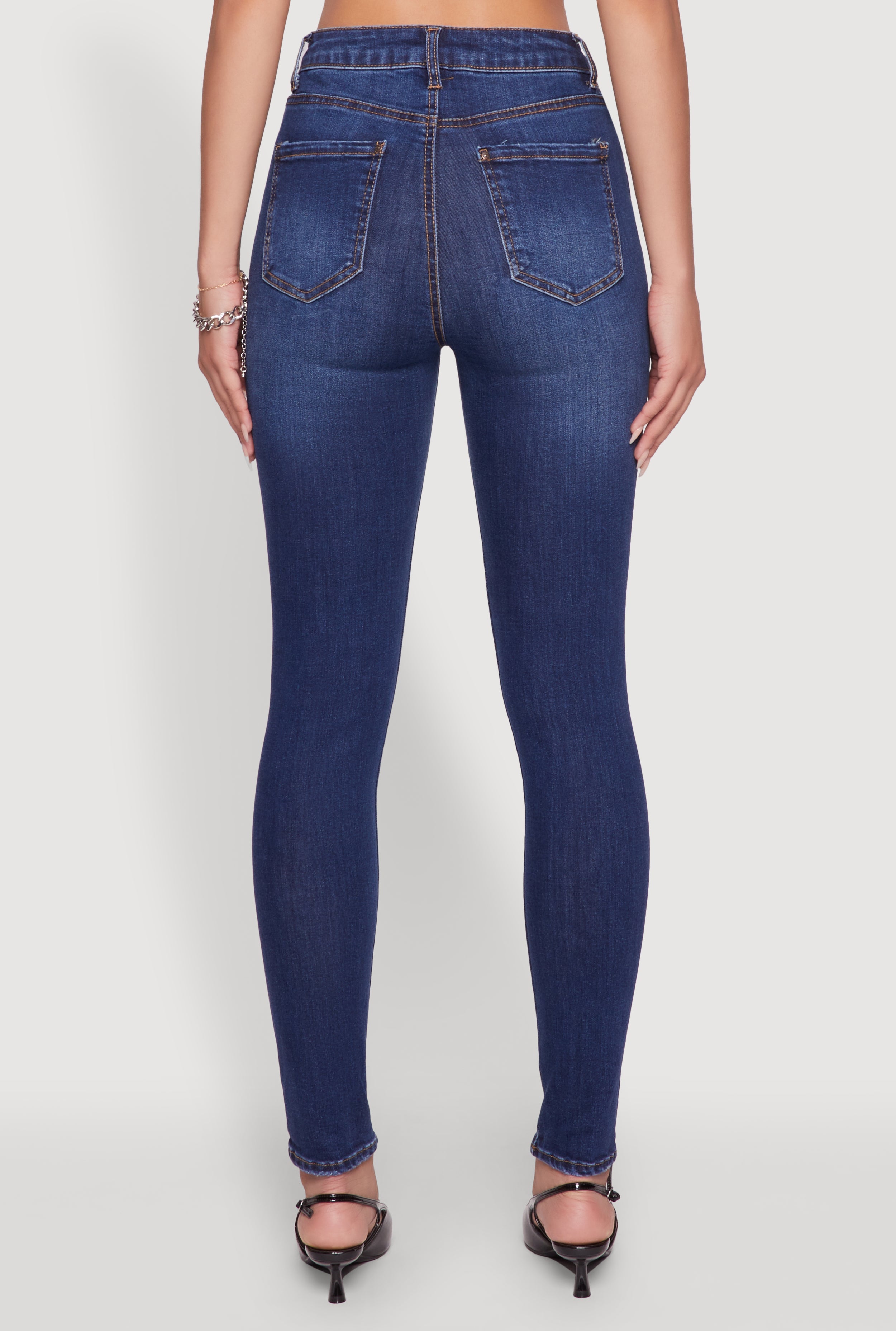 WAX Whiskered Rolled Cuff Skinny Jeans