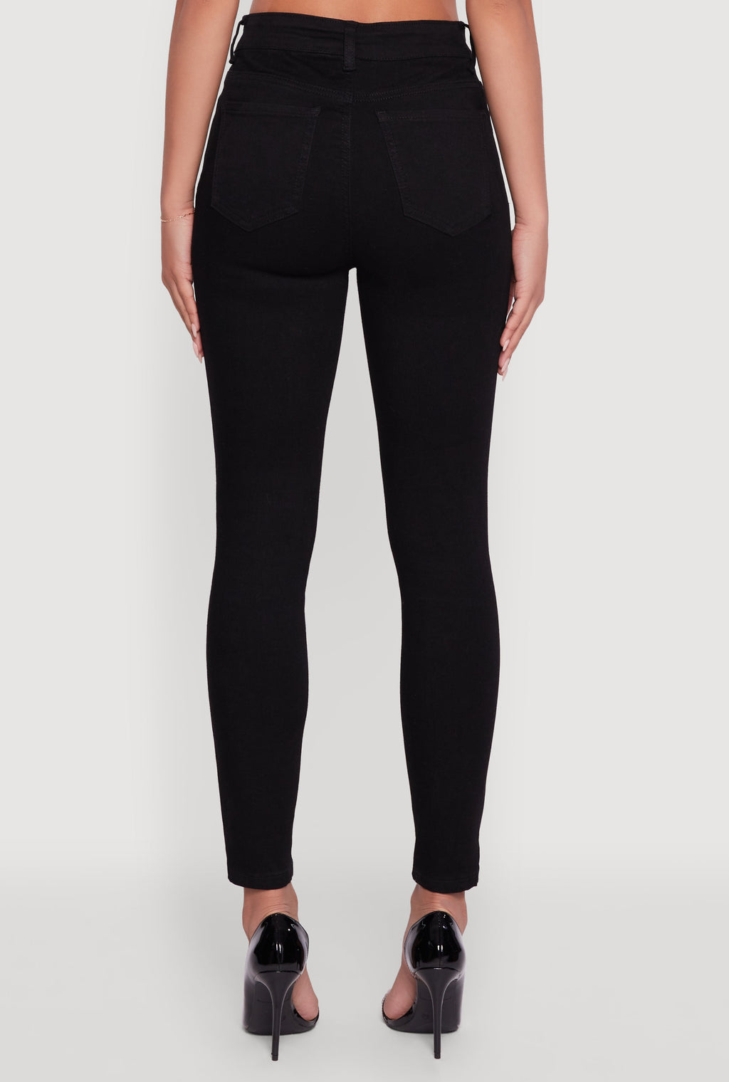 WAX High Rise Solid Cropped Skinny Jeans