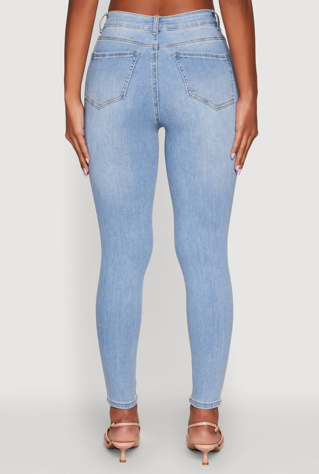 WAX High Rise Solid Cropped Skinny Jeans