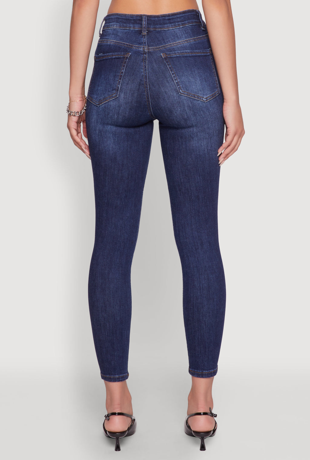 WAX High Rise Solid Cropped Skinny Jeans