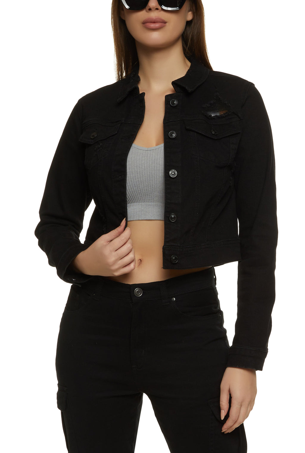 (20pcs Minimum Wholesale)WAX Distressed Denim Jacket