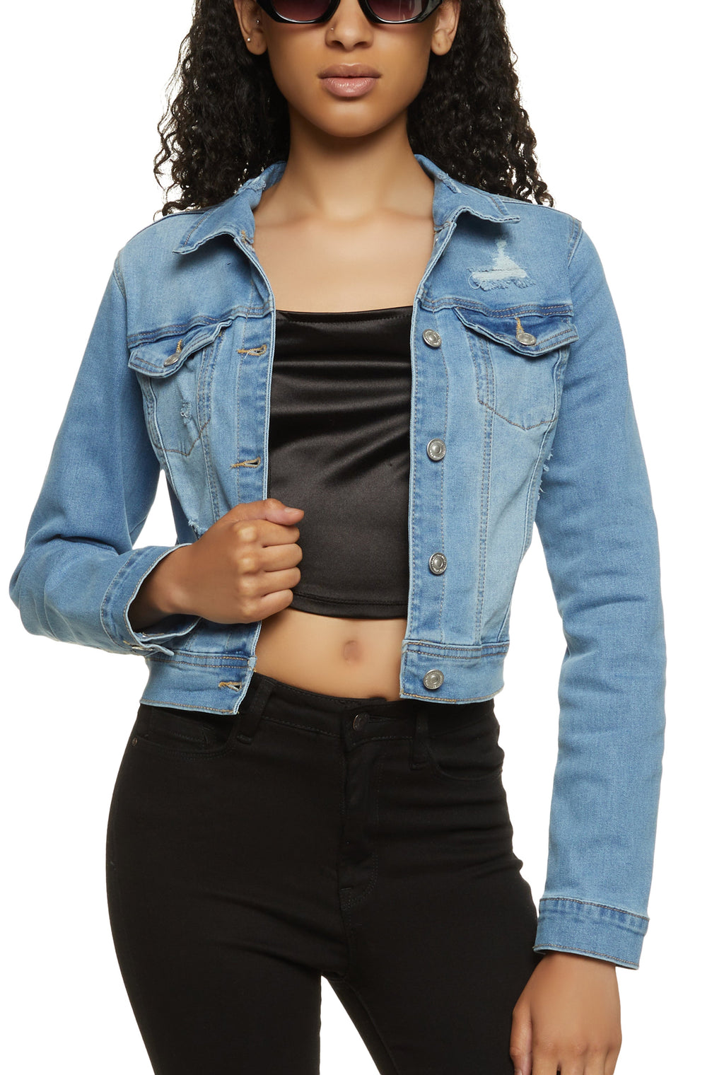 (20pcs Minimum Wholesale)WAX Distressed Denim Jacket
