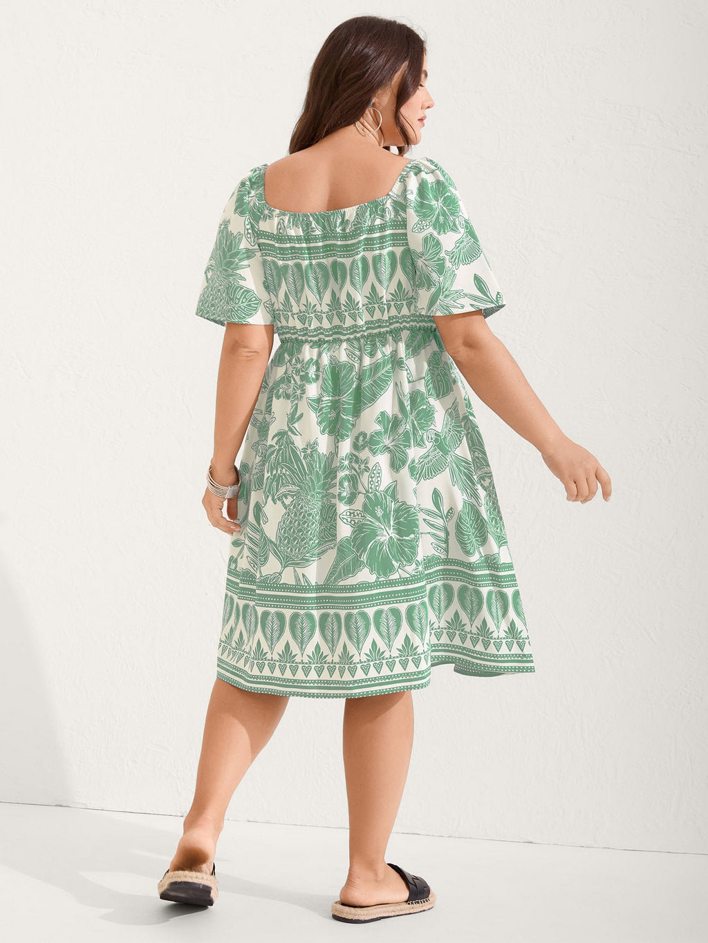 (16pcs Minimum Wholesale)Boho Print Fit Flare Pockets Mini Dress