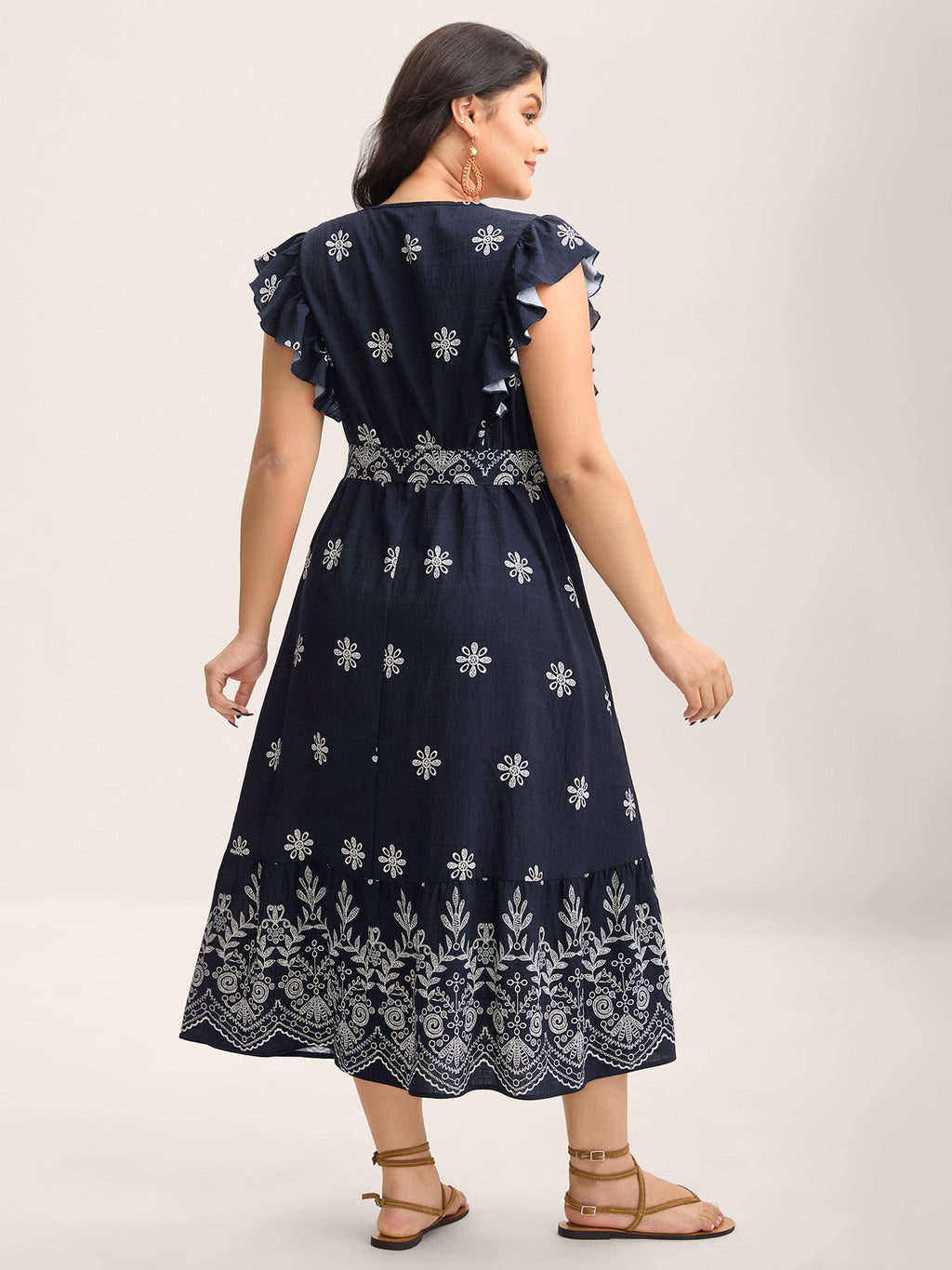 (28pcs Minimum Wholesale)Rayon Stretchy Waist Pockets Flutter Maxi Dress