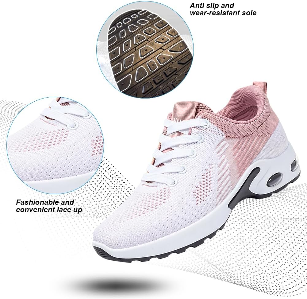 (25pcs Minimum Wholesale)ne Women Sneakers Air Cushion Running Shoes Lightweight Tennis Walking Shoes Mesh Breathable Gym Work Fashion Sneakers Athletic Comfortable Casual