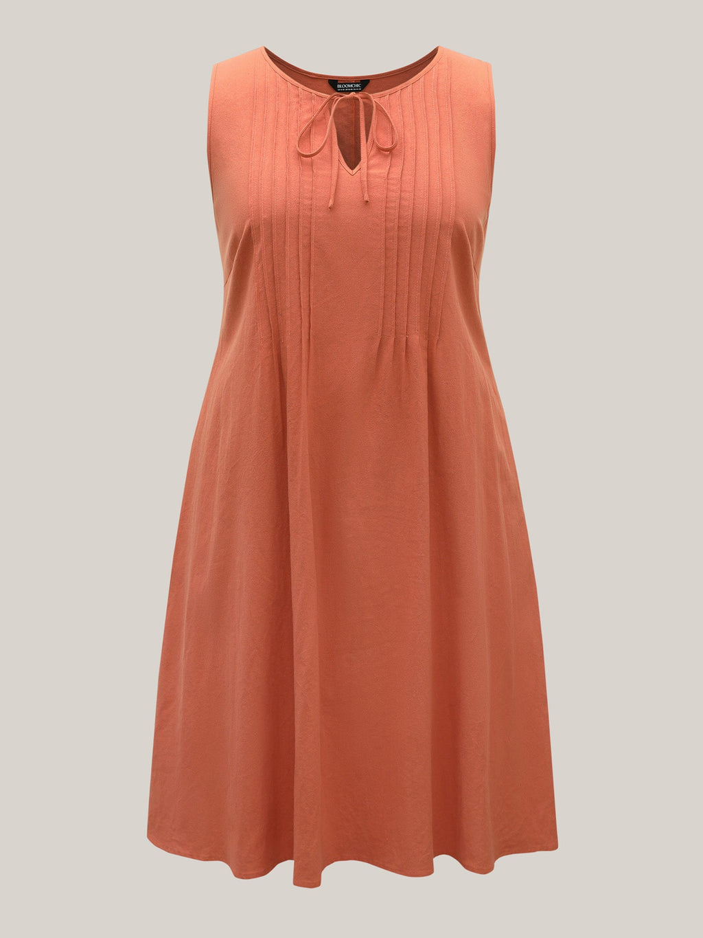 (18pcs Minimum Wholesale)Cotton Toothpick Pleat Plain Midi Dress