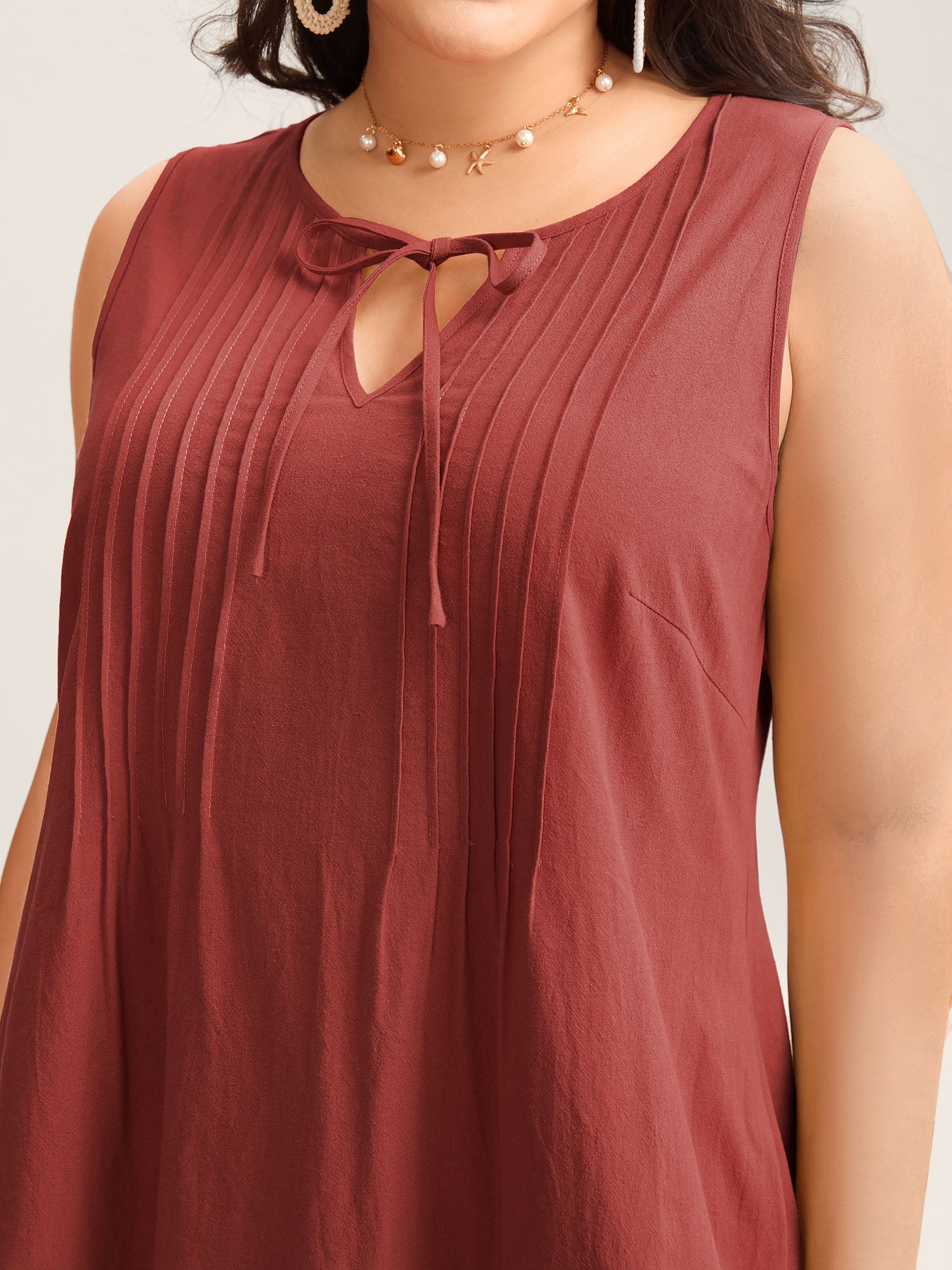 (18pcs Minimum Wholesale)Cotton Toothpick Pleat Plain Midi Dress