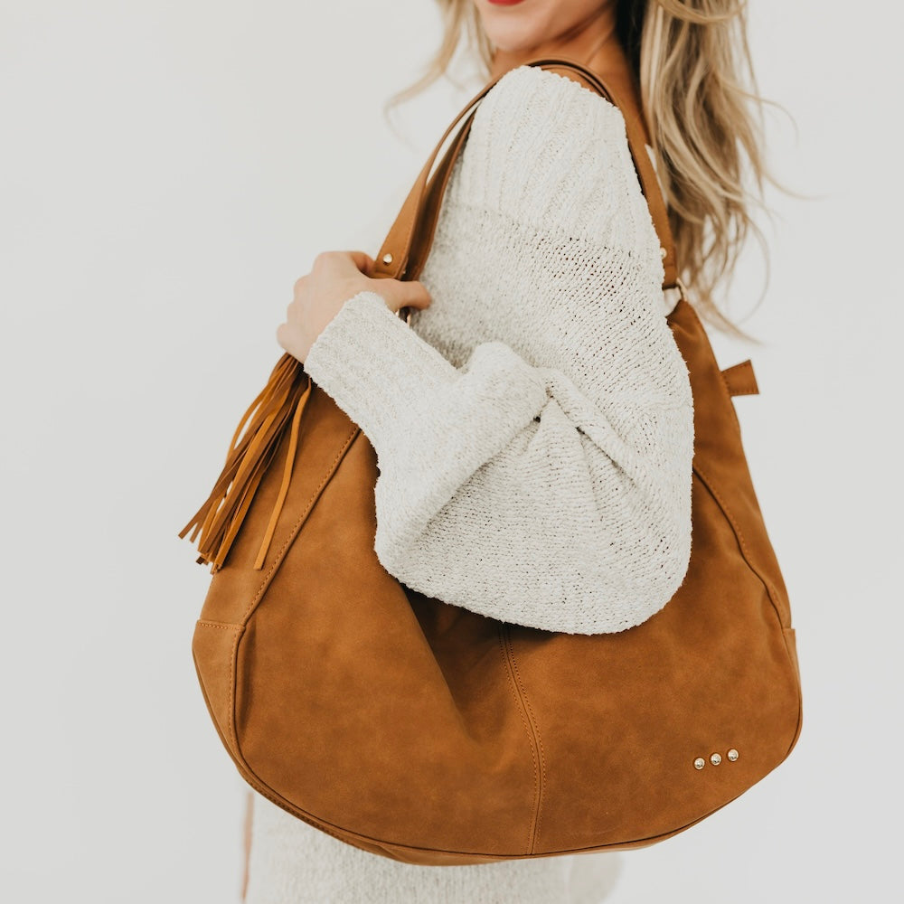 (15pcs Minimum Wholesale)Hazel Hobo Shoulder Bag with Tassel