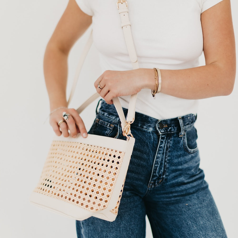 (28pcs Minimum Wholesale)Bryce Woven Bucket Bag