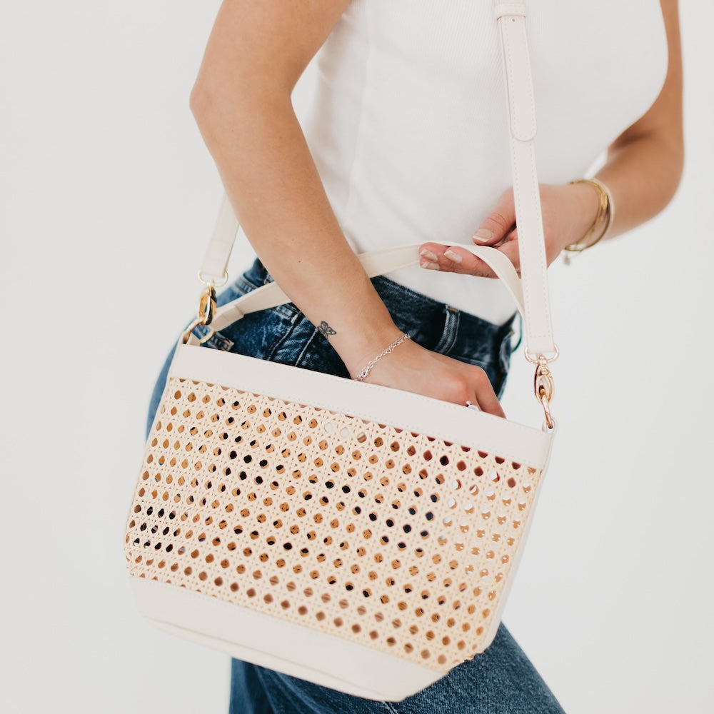 (28pcs Minimum Wholesale)Bryce Woven Bucket Bag