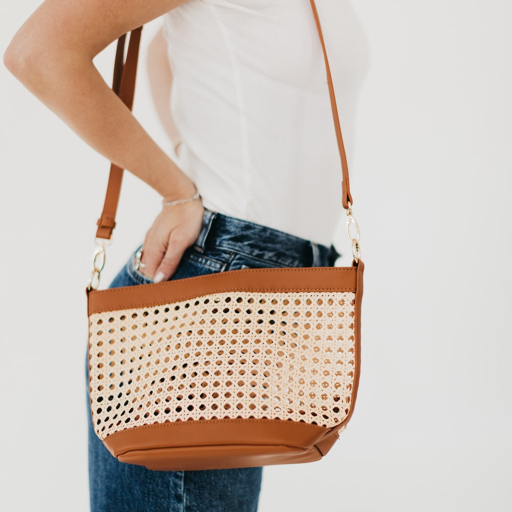 (28pcs Minimum Wholesale)Bryce Woven Bucket Bag