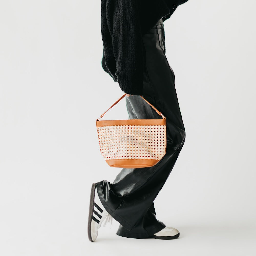 (28pcs Minimum Wholesale)Bryce Woven Bucket Bag
