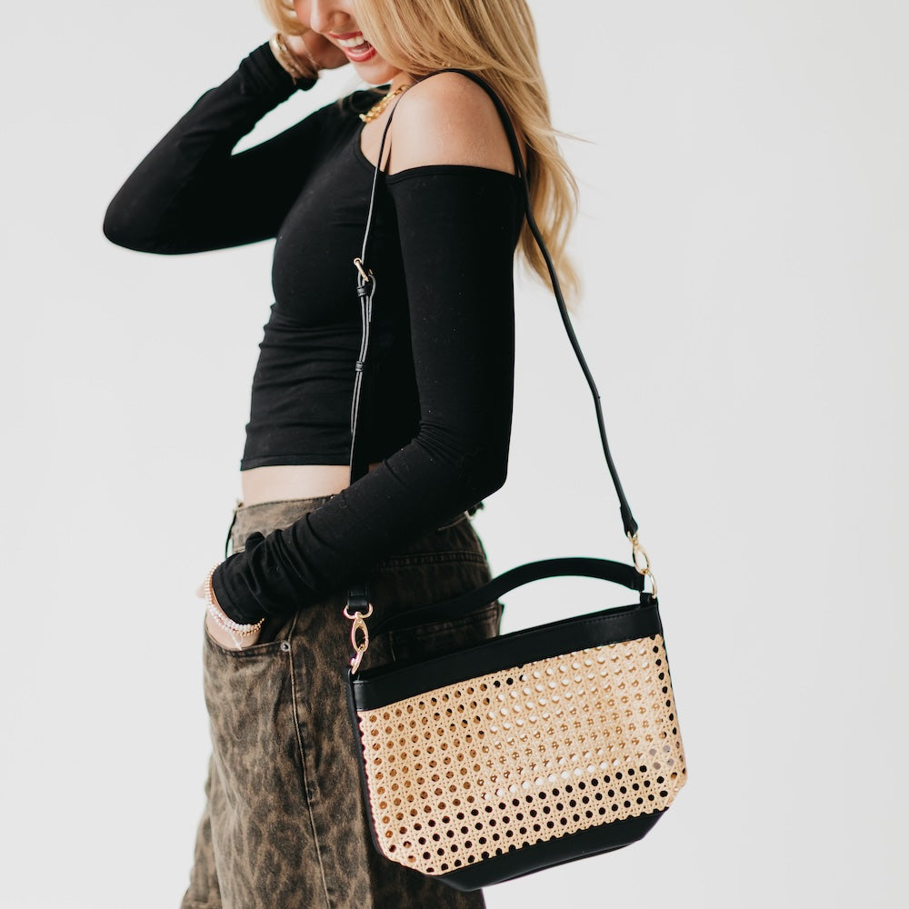 (28pcs Minimum Wholesale)Bryce Woven Bucket Bag