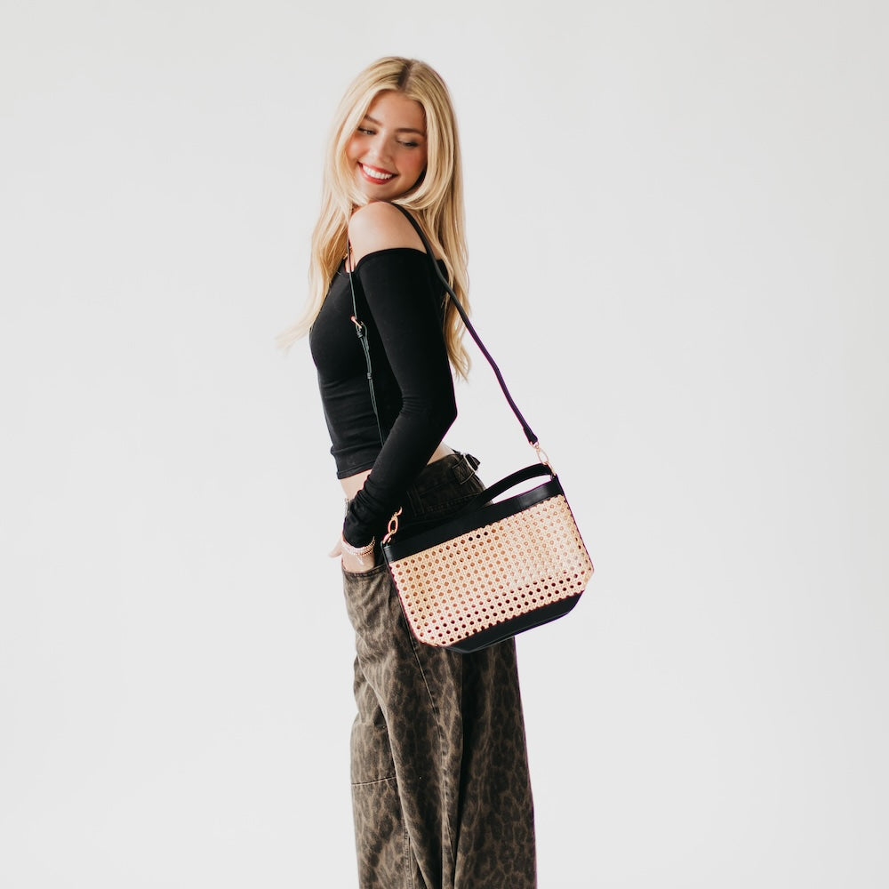 (28pcs Minimum Wholesale)Bryce Woven Bucket Bag