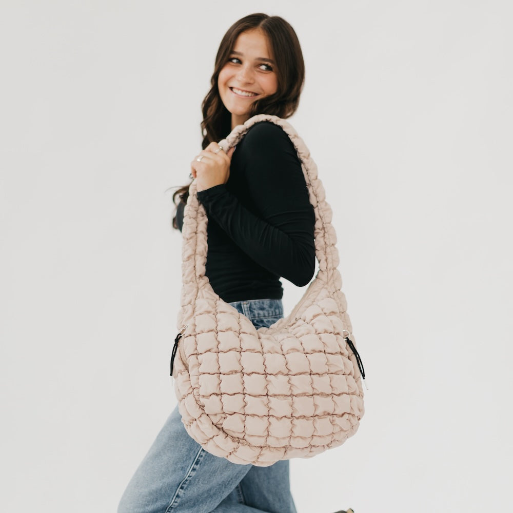 (22pcs Minimum Wholesale)Carmen Quilted Hobo Tote Bag